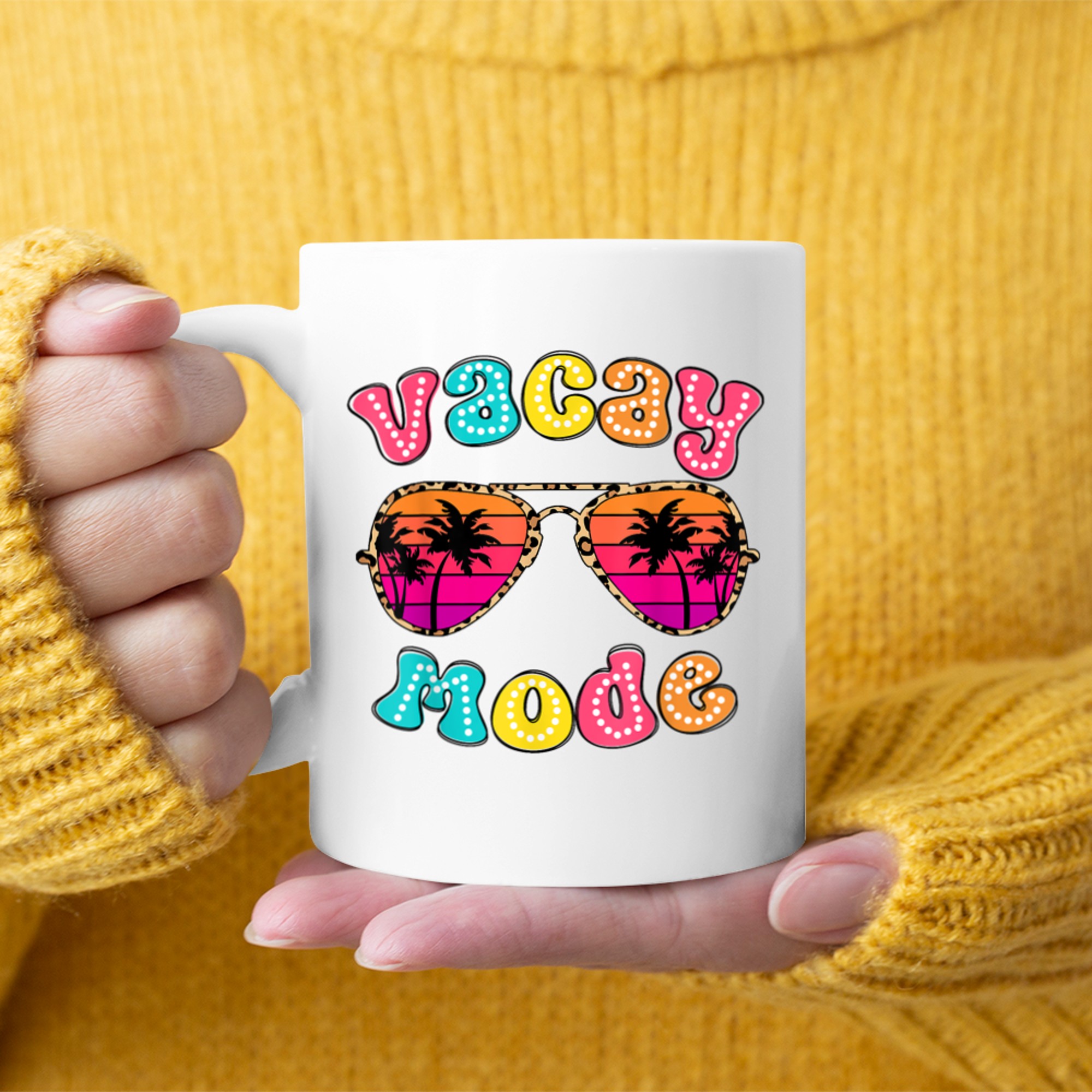 Vacay Mode Summer Vibes Sunglasses Retro Cute Mug
