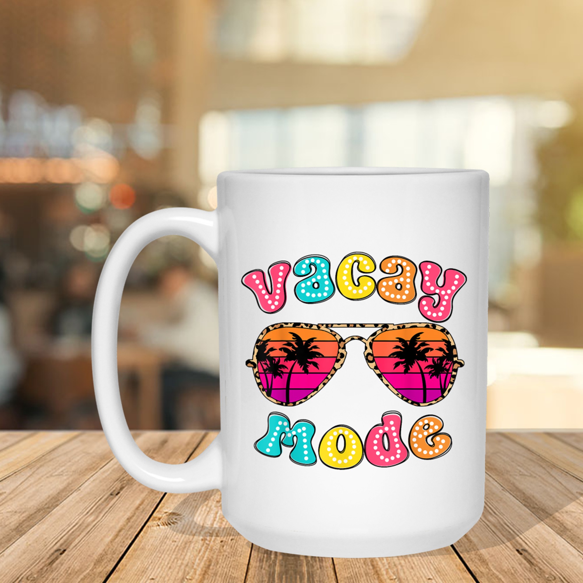 Vacay Mode Summer Vibes Sunglasses Retro Cute Mug