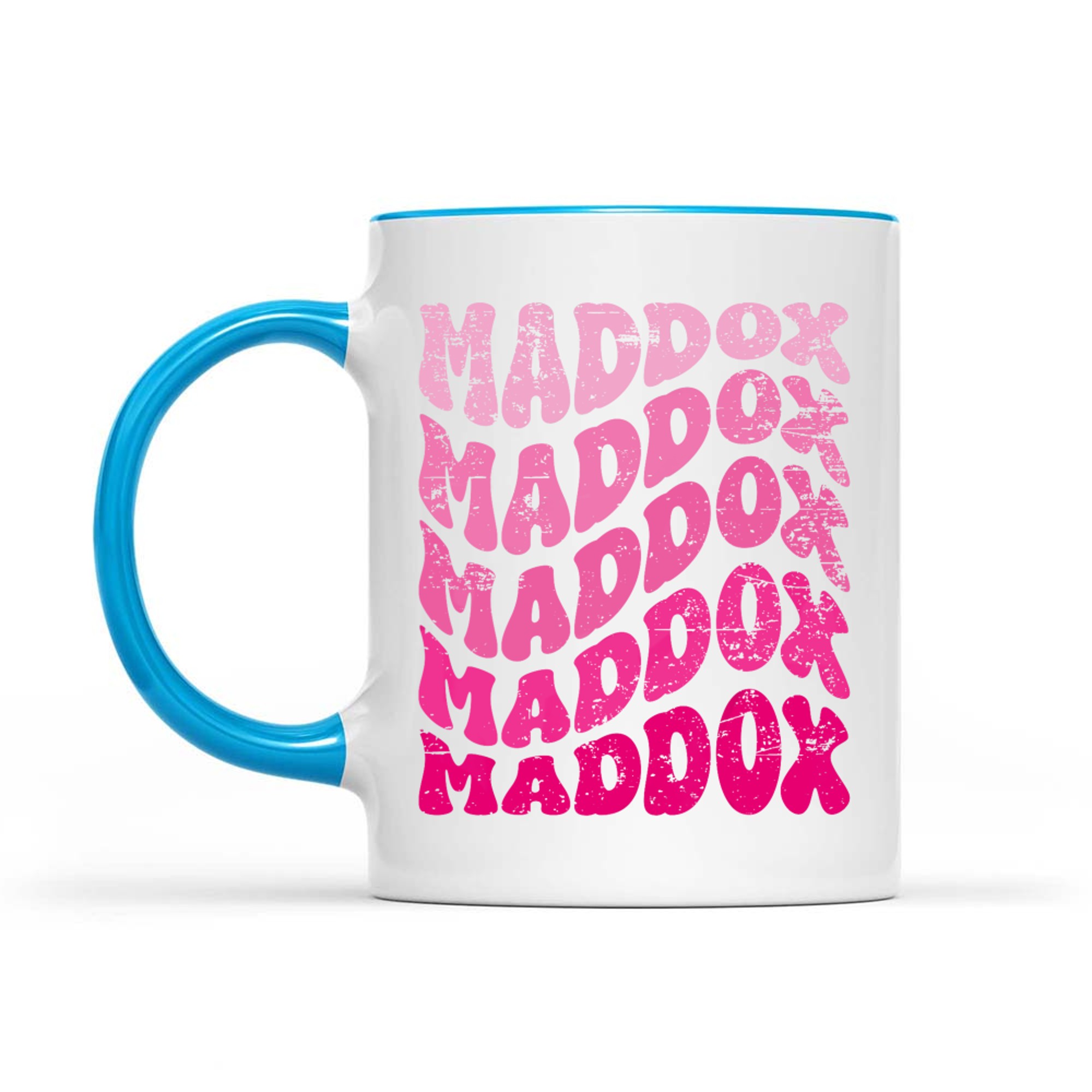 Vintage Bubble Letter Maddox 70s Style Custom Name Mug
