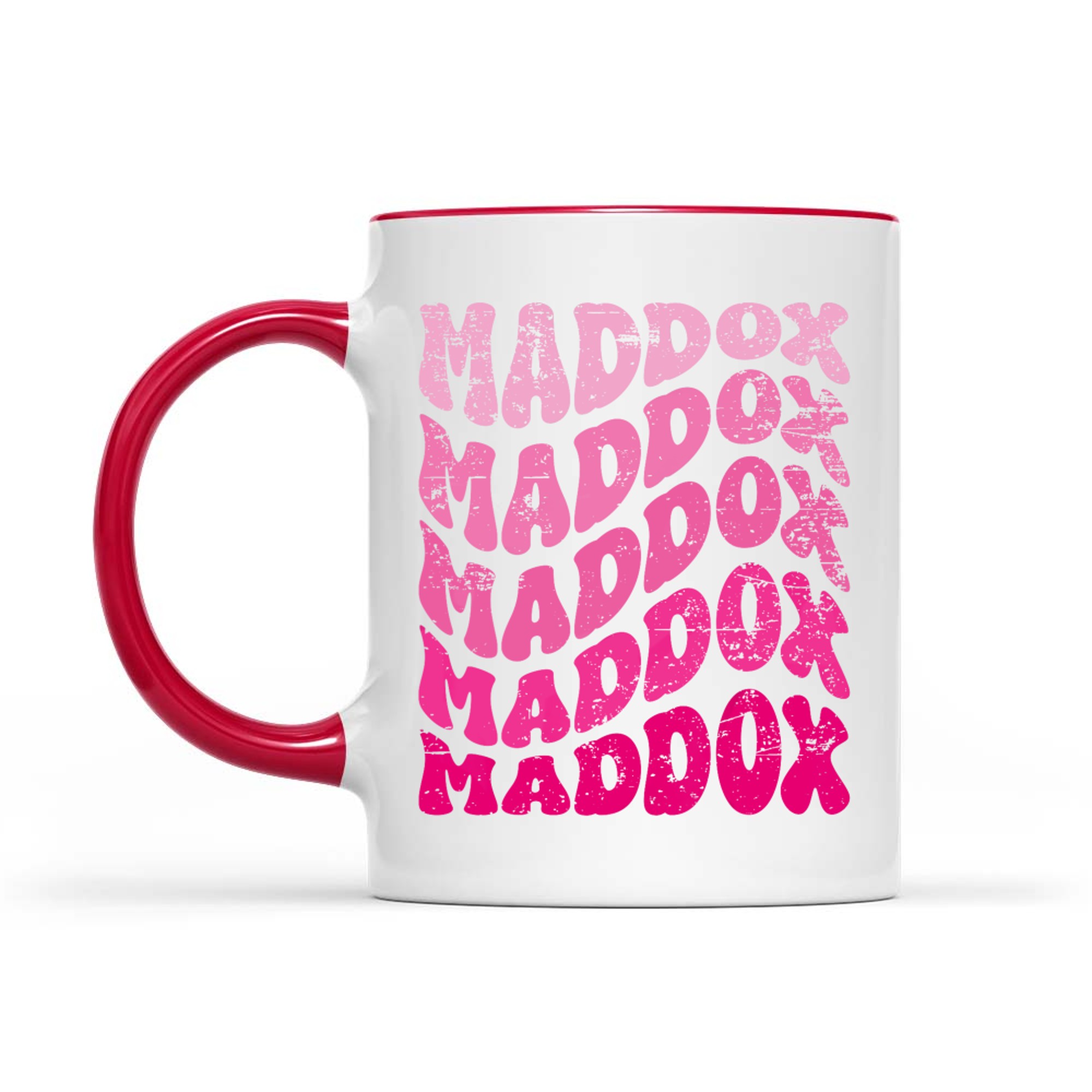 Vintage Bubble Letter Maddox 70s Style Custom Name Mug