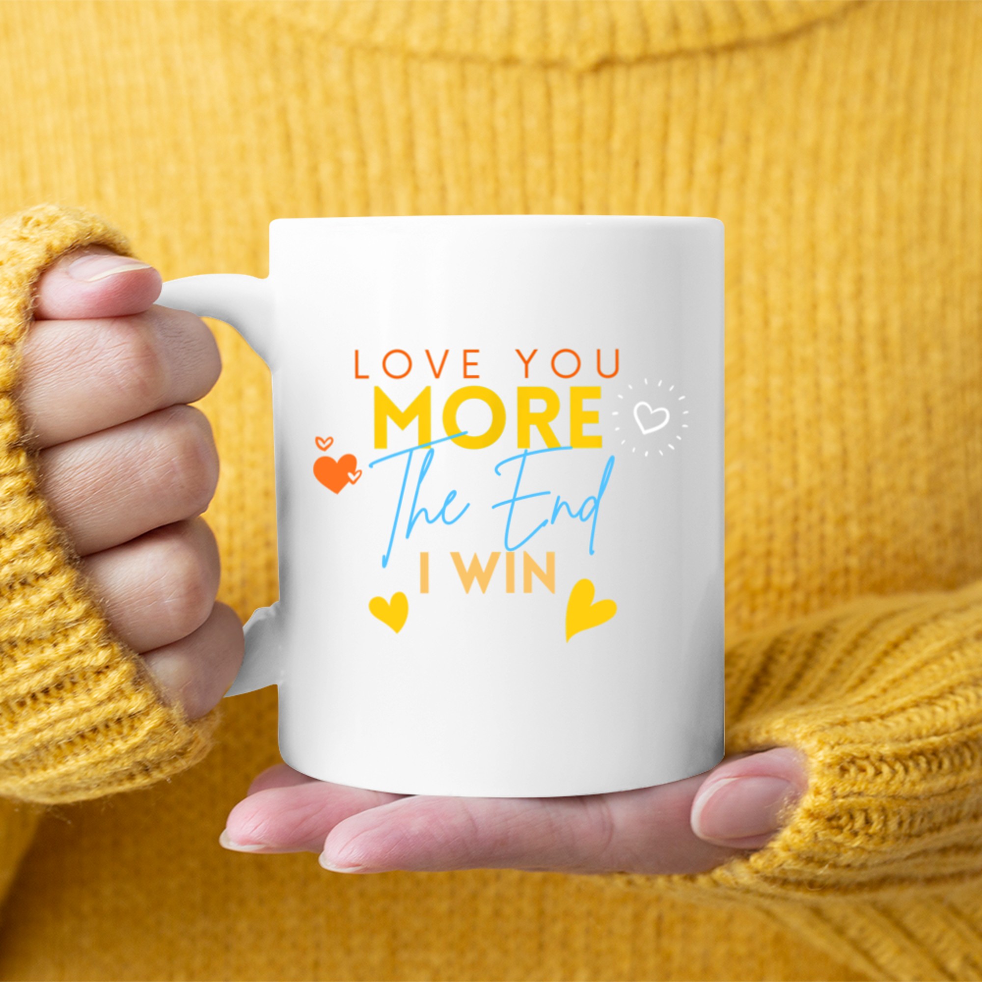 Vintage Funny Love You More The End I Win Valentine's Day Mug