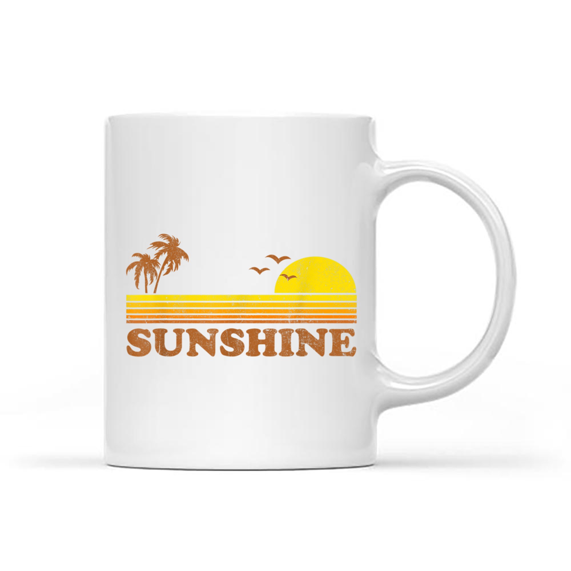 Vintage Sunshine Beach Retro Sunset 70s Summer Vacation Mug