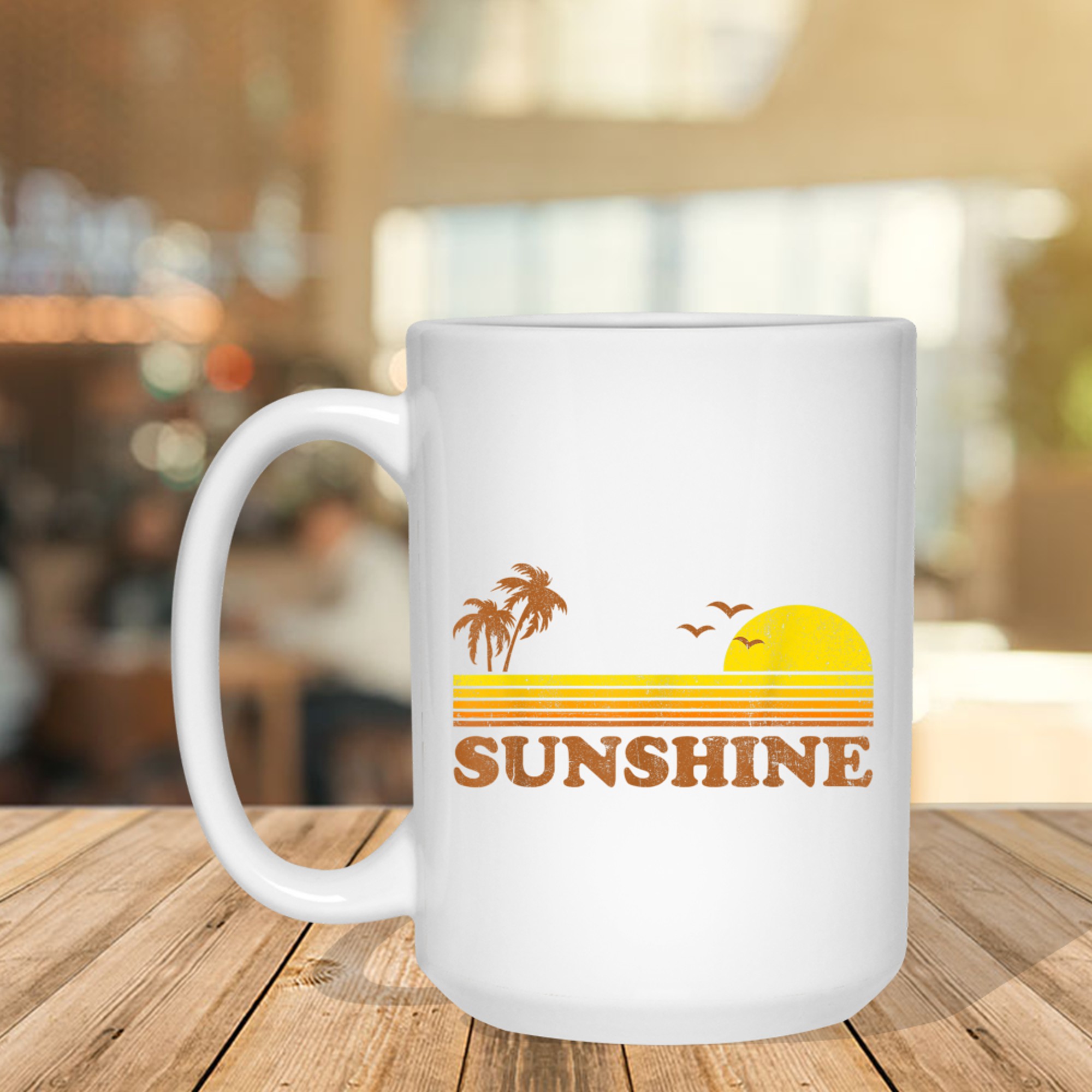 Vintage Sunshine Beach Retro Sunset 70s Summer Vacation Mug