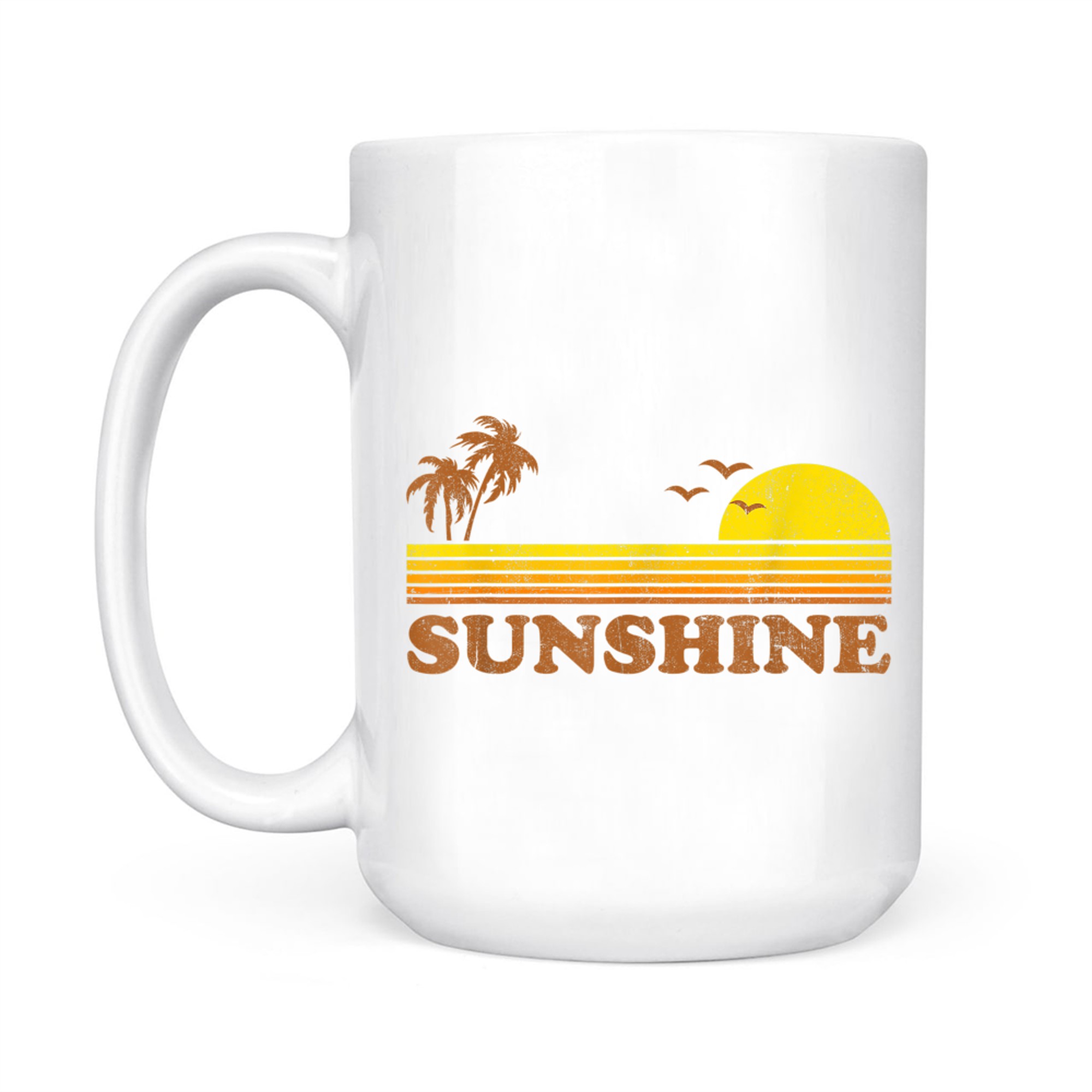 Vintage Sunshine Beach Retro Sunset 70s Summer Vacation Mug
