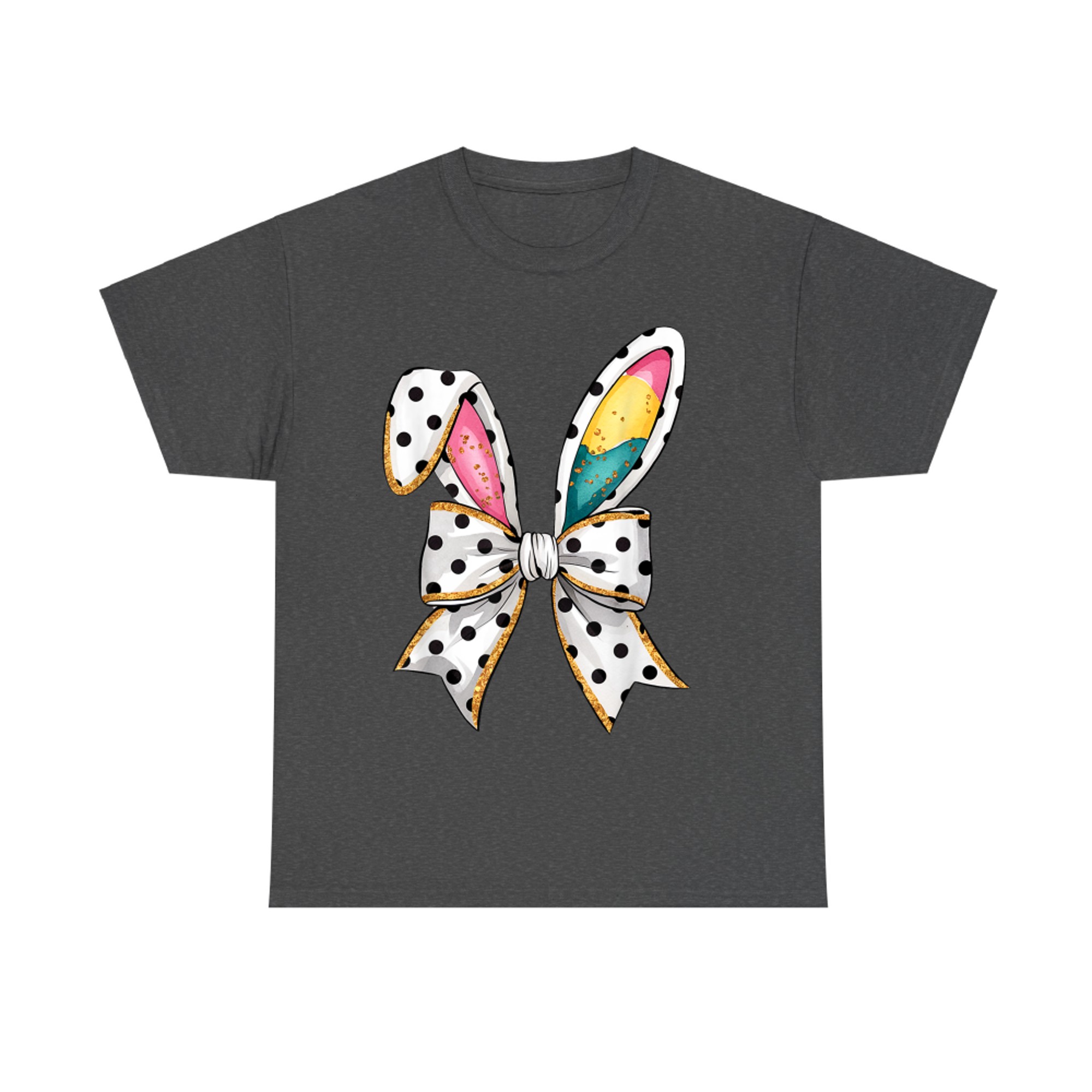 Whimsical Polka Dot Bow Ears Easter Sunday T-Shirt