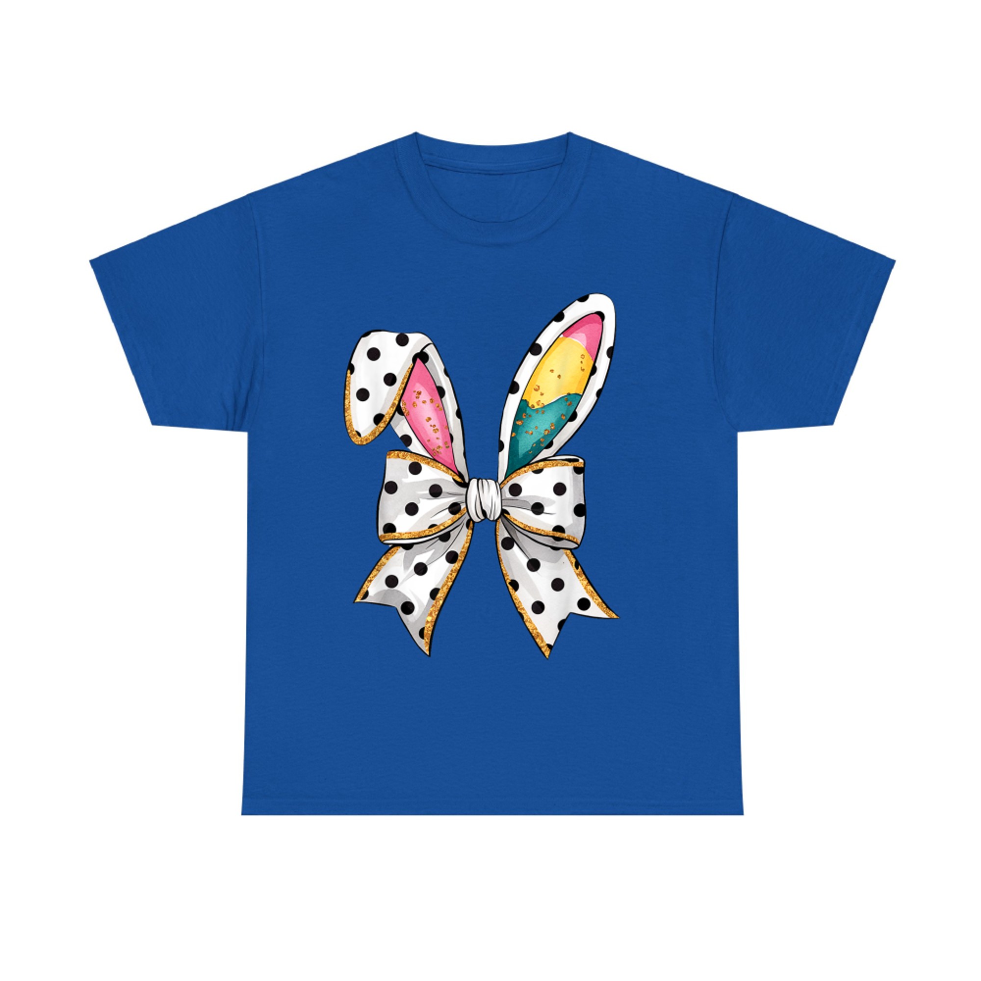 Whimsical Polka Dot Bow Ears Easter Sunday T-Shirt