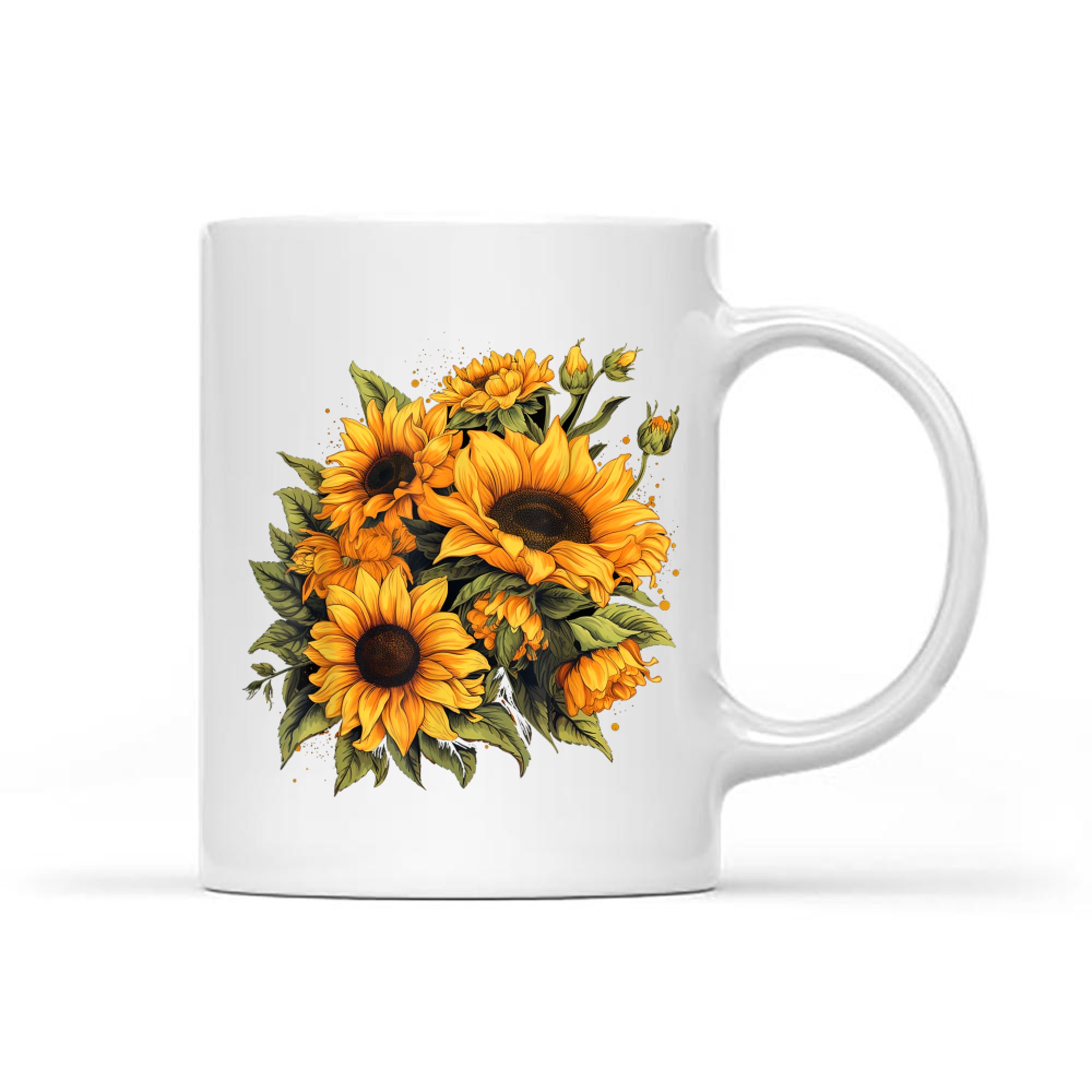 Yellow Sunflowers Cute Summer Flowers Floral Positivity Mug