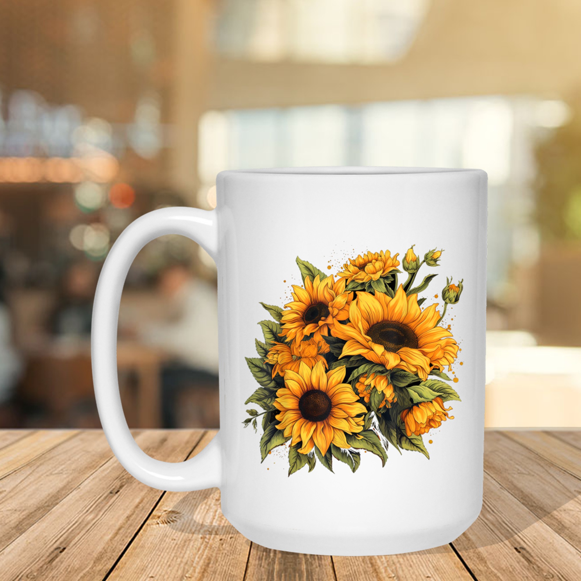 Yellow Sunflowers Cute Summer Flowers Floral Positivity Mug