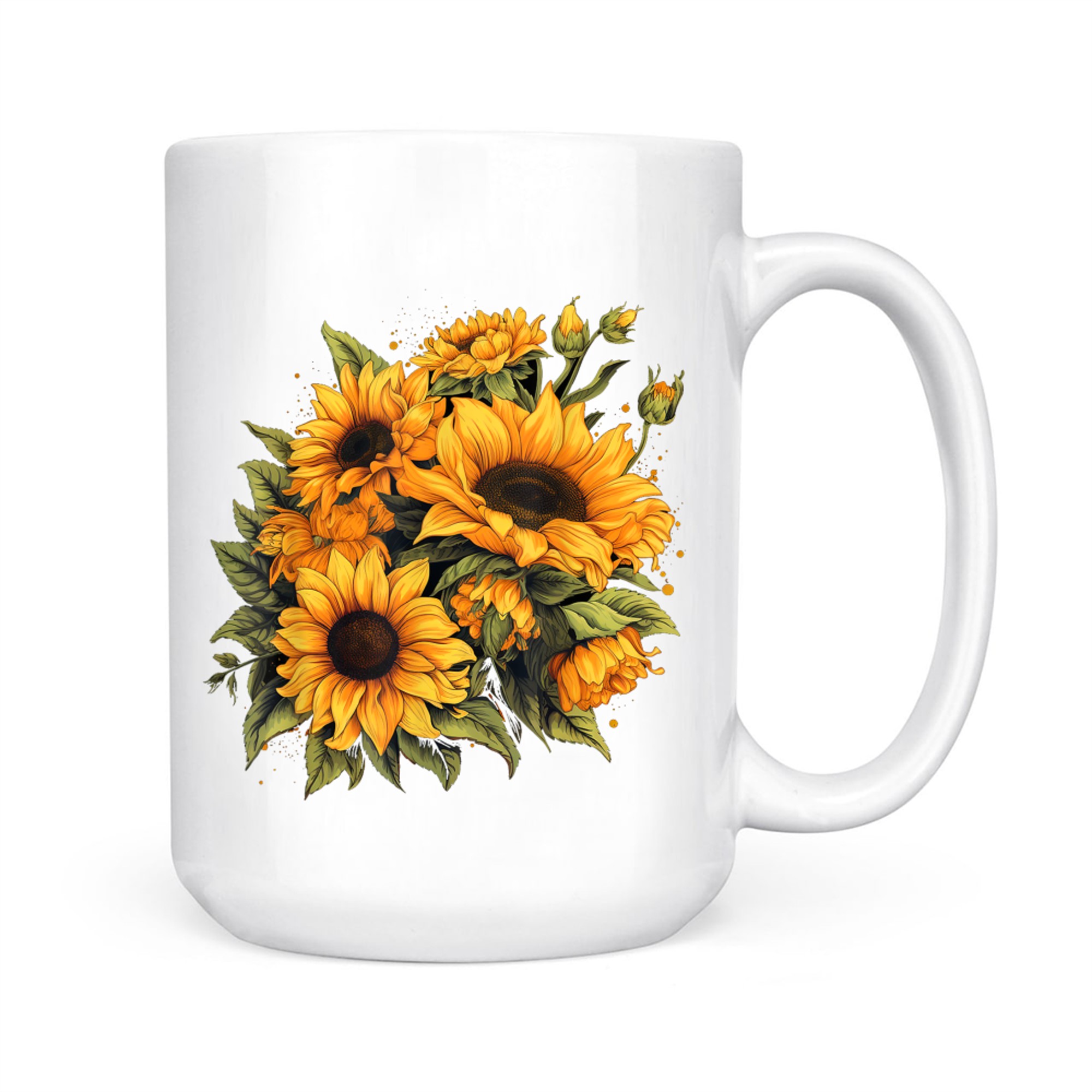 Yellow Sunflowers Cute Summer Flowers Floral Positivity Mug