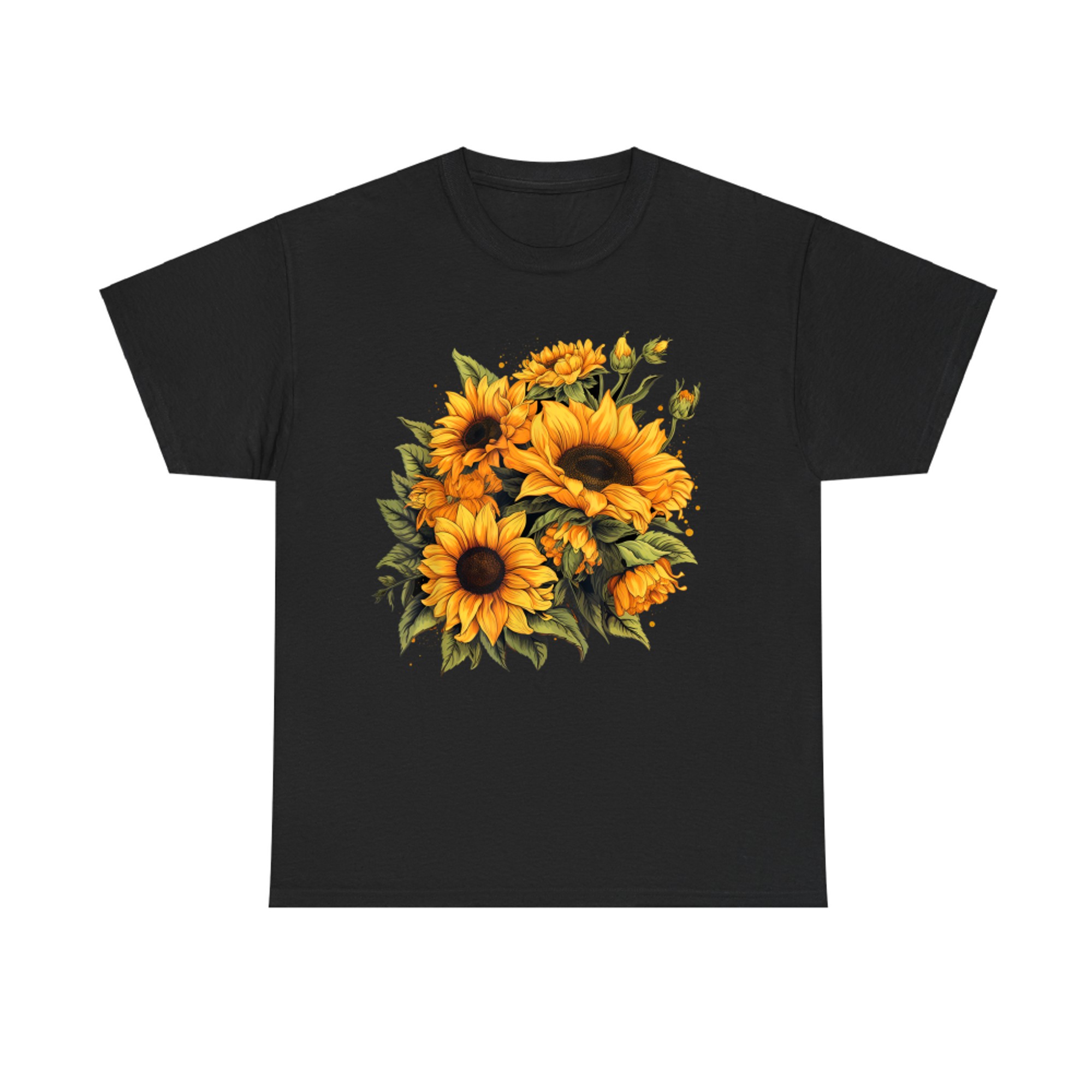 Yellow Sunflowers Cute Summer Flowers Floral Positivity T-Shirt