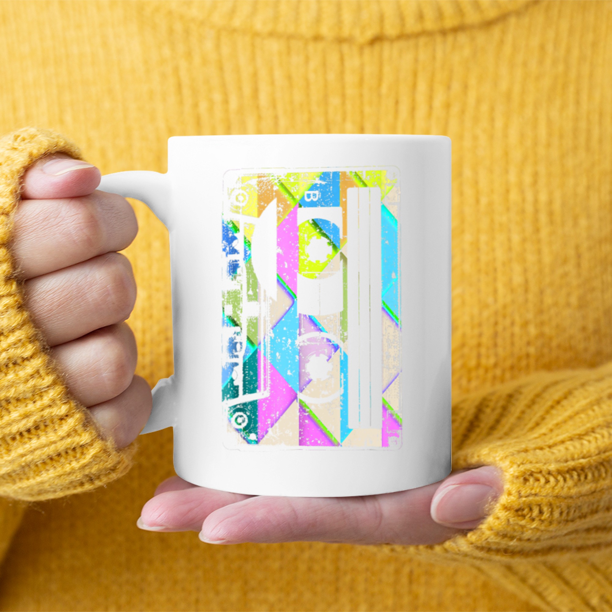Cassette Tape Costume 80s 90s Retro Party Mug