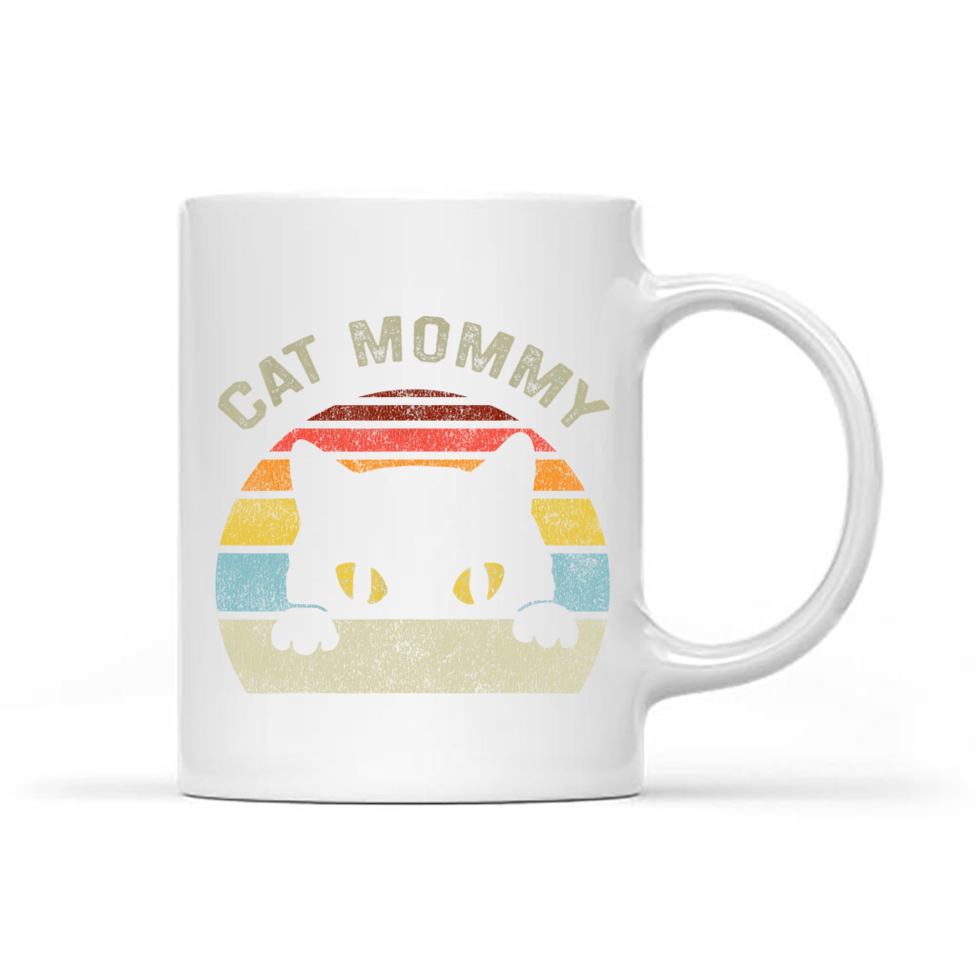Cat Mommy Women Vintage Retro Black Cats Mom Mothers Day Mug