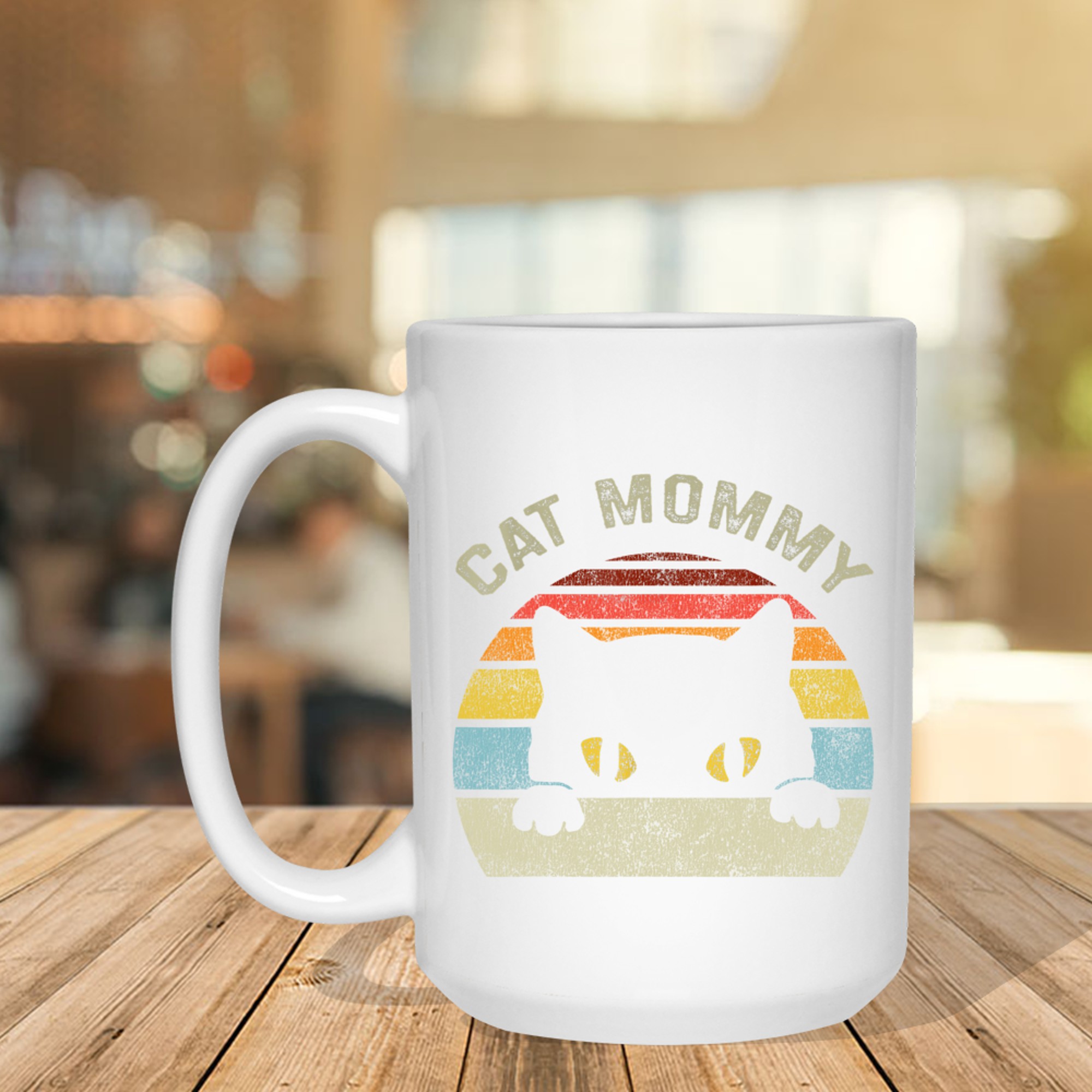 Cat Mommy Women Vintage Retro Black Cats Mom Mothers Day Mug