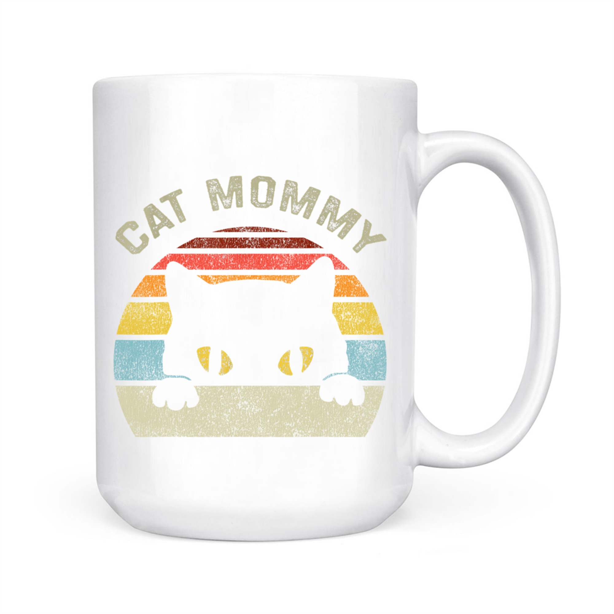 Cat Mommy Women Vintage Retro Black Cats Mom Mothers Day Mug