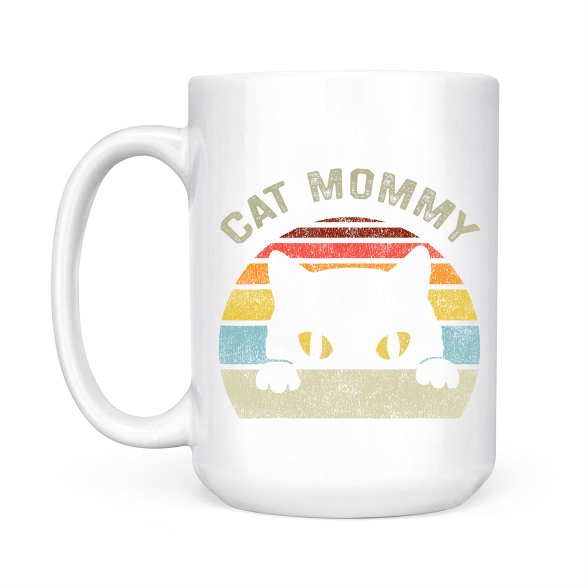 Cat Mommy Women Vintage Retro Black Cats Mom Mothers Day Mug