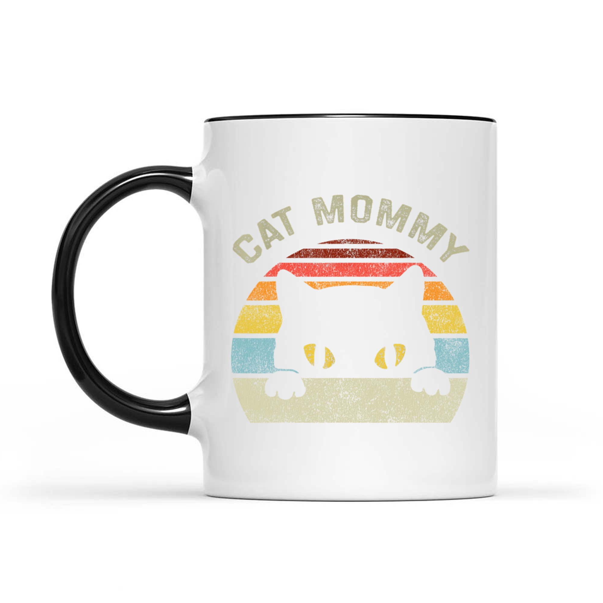 Cat Mommy Women Vintage Retro Black Cats Mom Mothers Day Mug