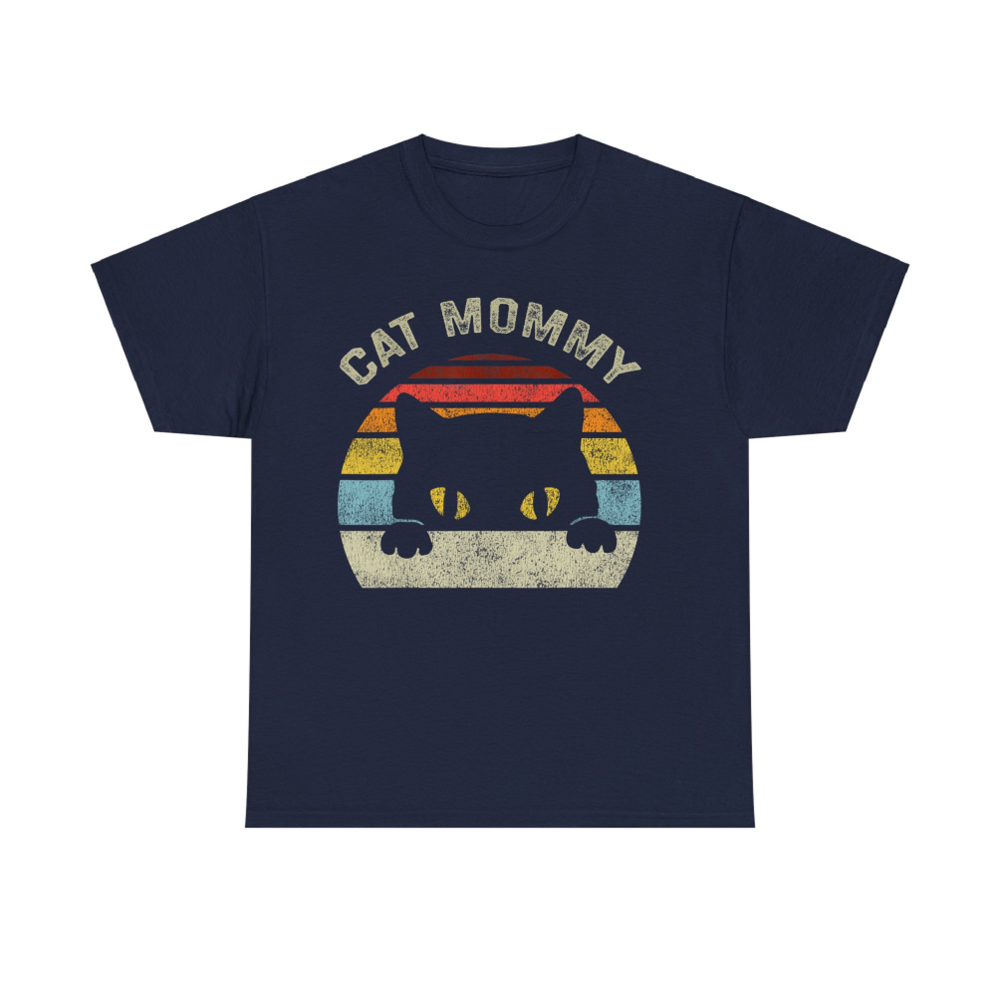 Cat Mommy Women Vintage Retro Black Cats Mom Mothers Day T-Shirt