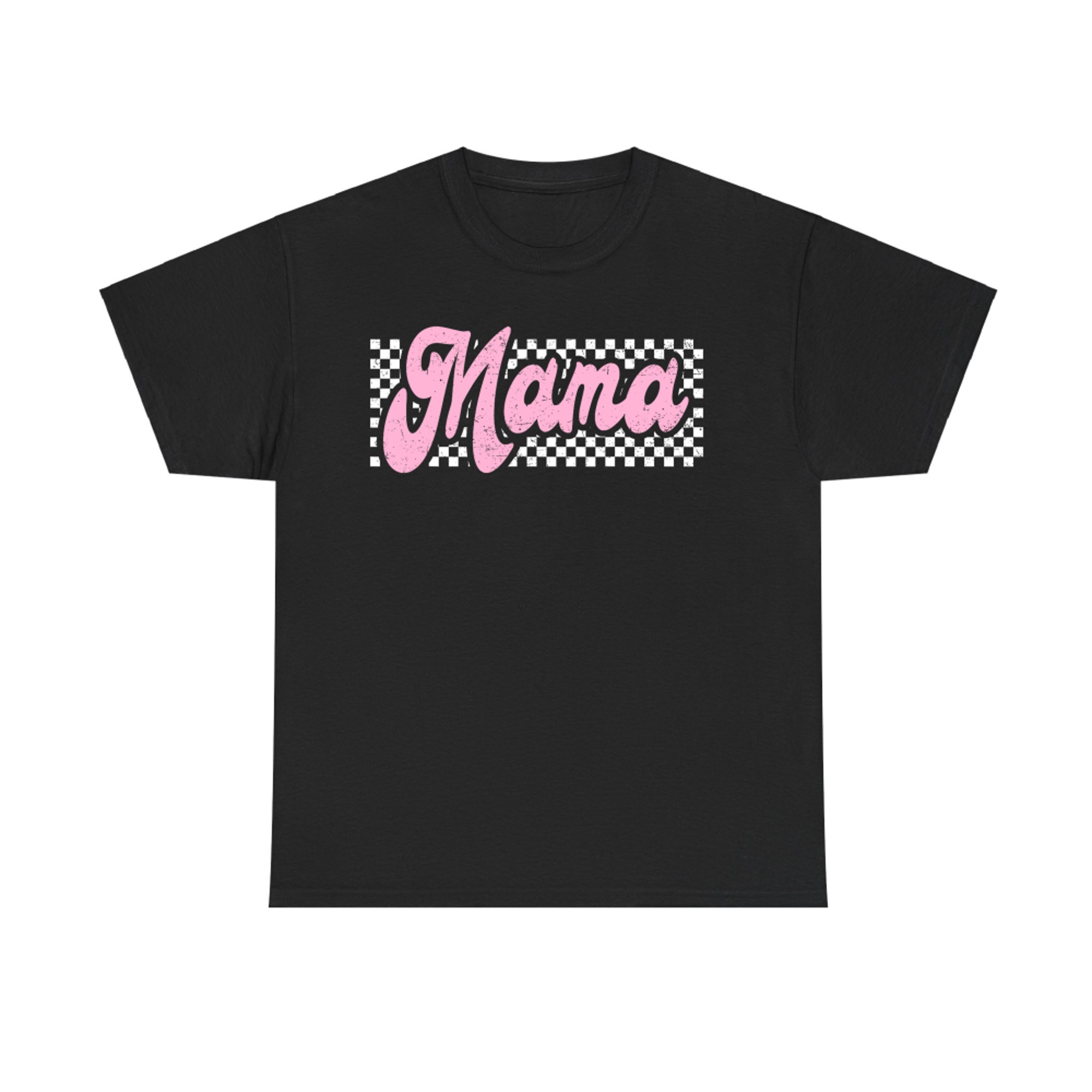 Checkered Mama Mothers Day Pink Checker Print T-Shirt