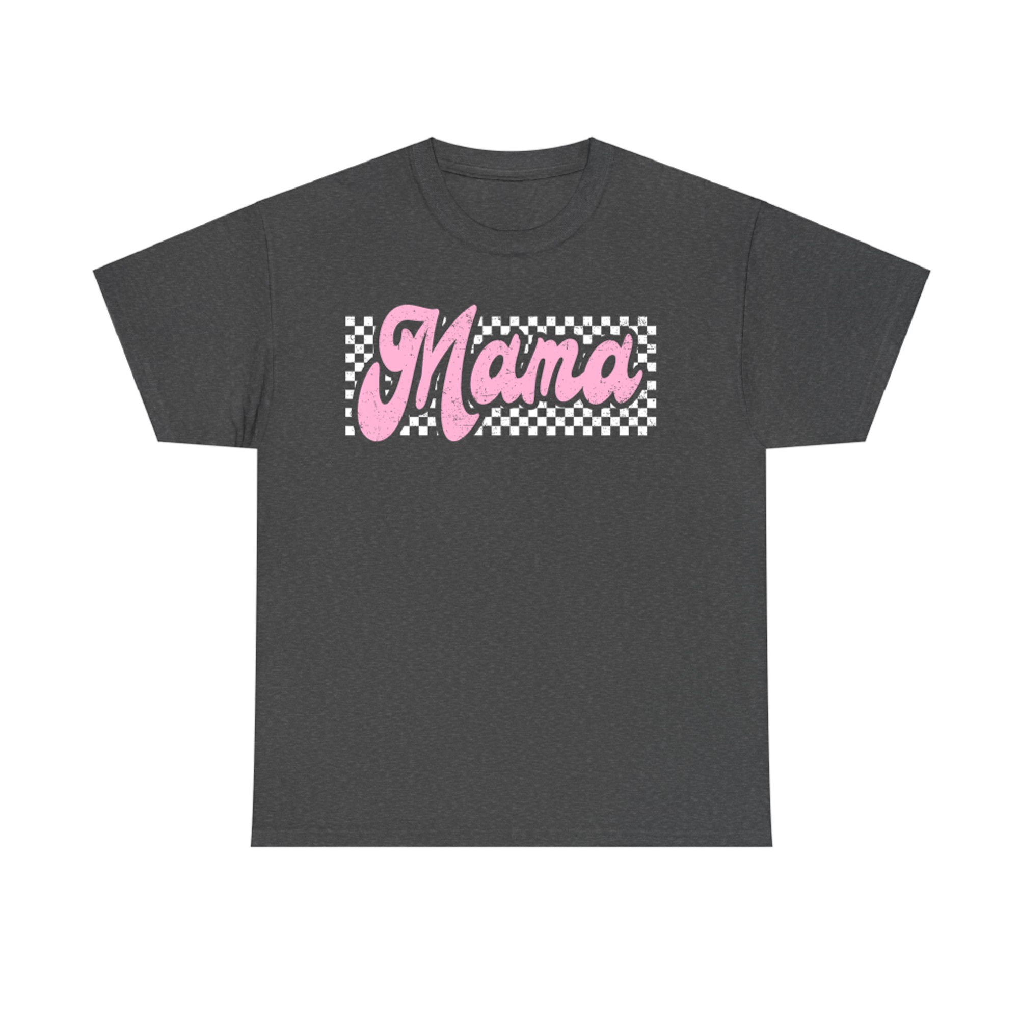 Checkered Mama Mothers Day Pink Checker Print T-Shirt