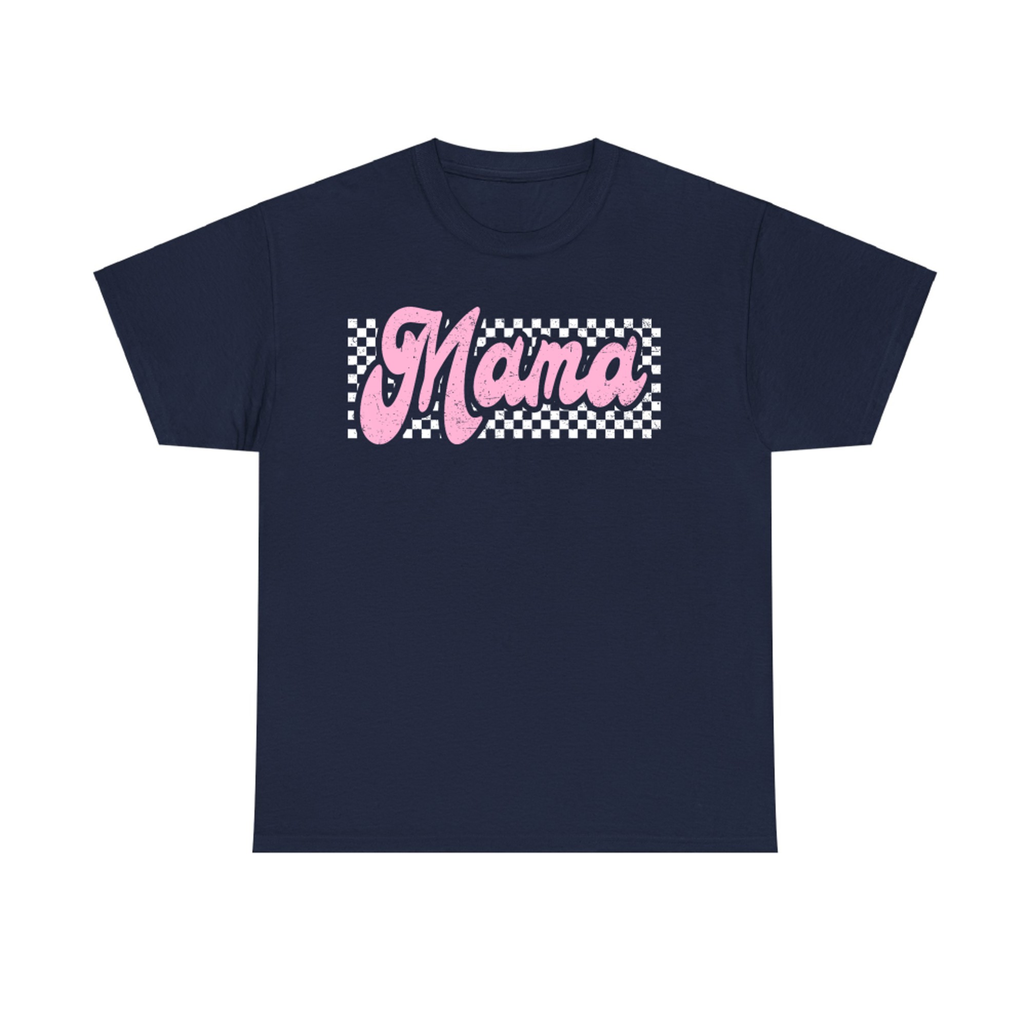 Checkered Mama Mothers Day Pink Checker Print T-Shirt