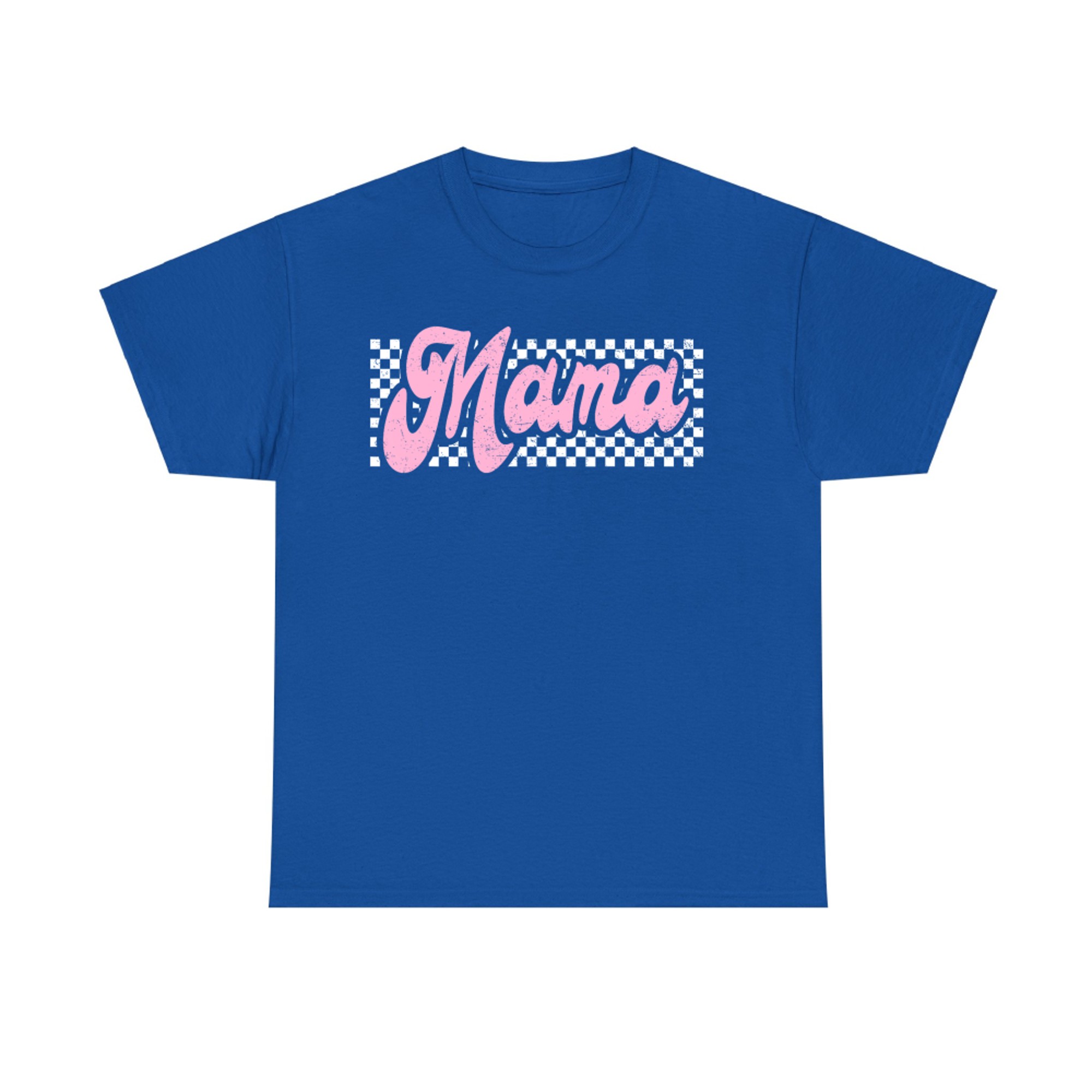 Checkered Mama Mothers Day Pink Checker Print T-Shirt