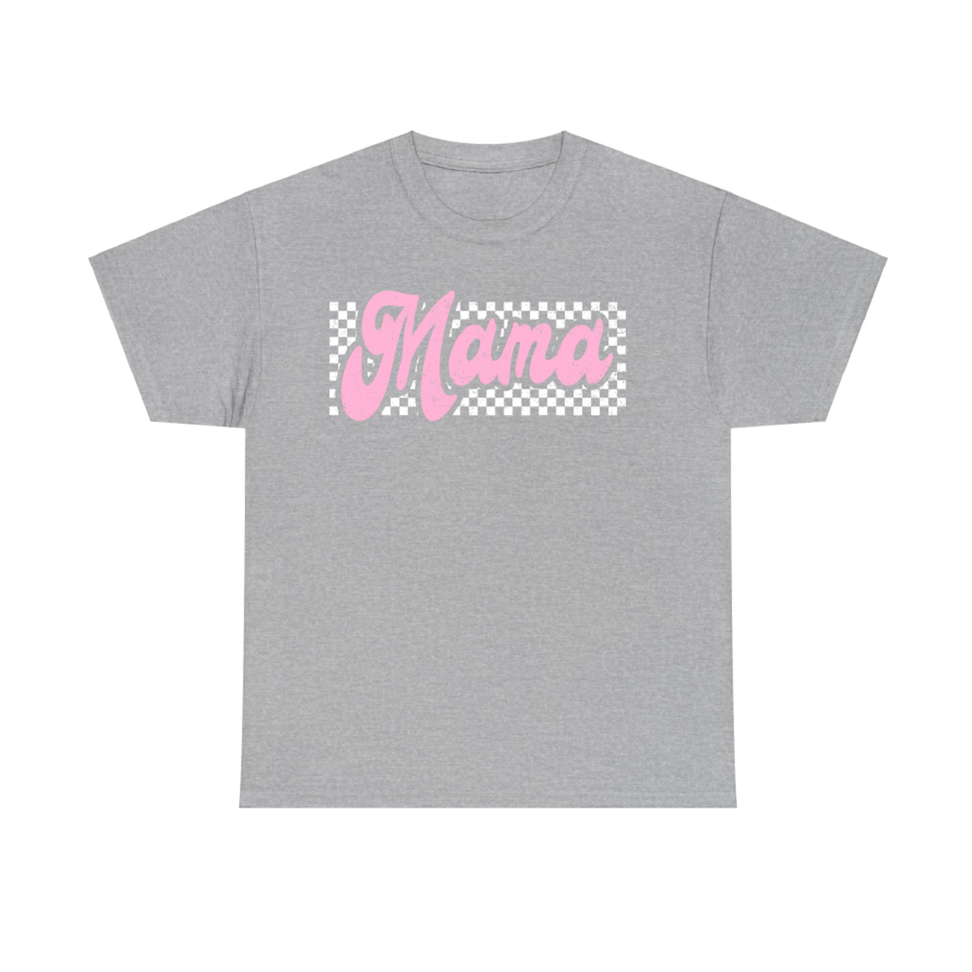 Checkered Mama Mothers Day Pink Checker Print T-Shirt