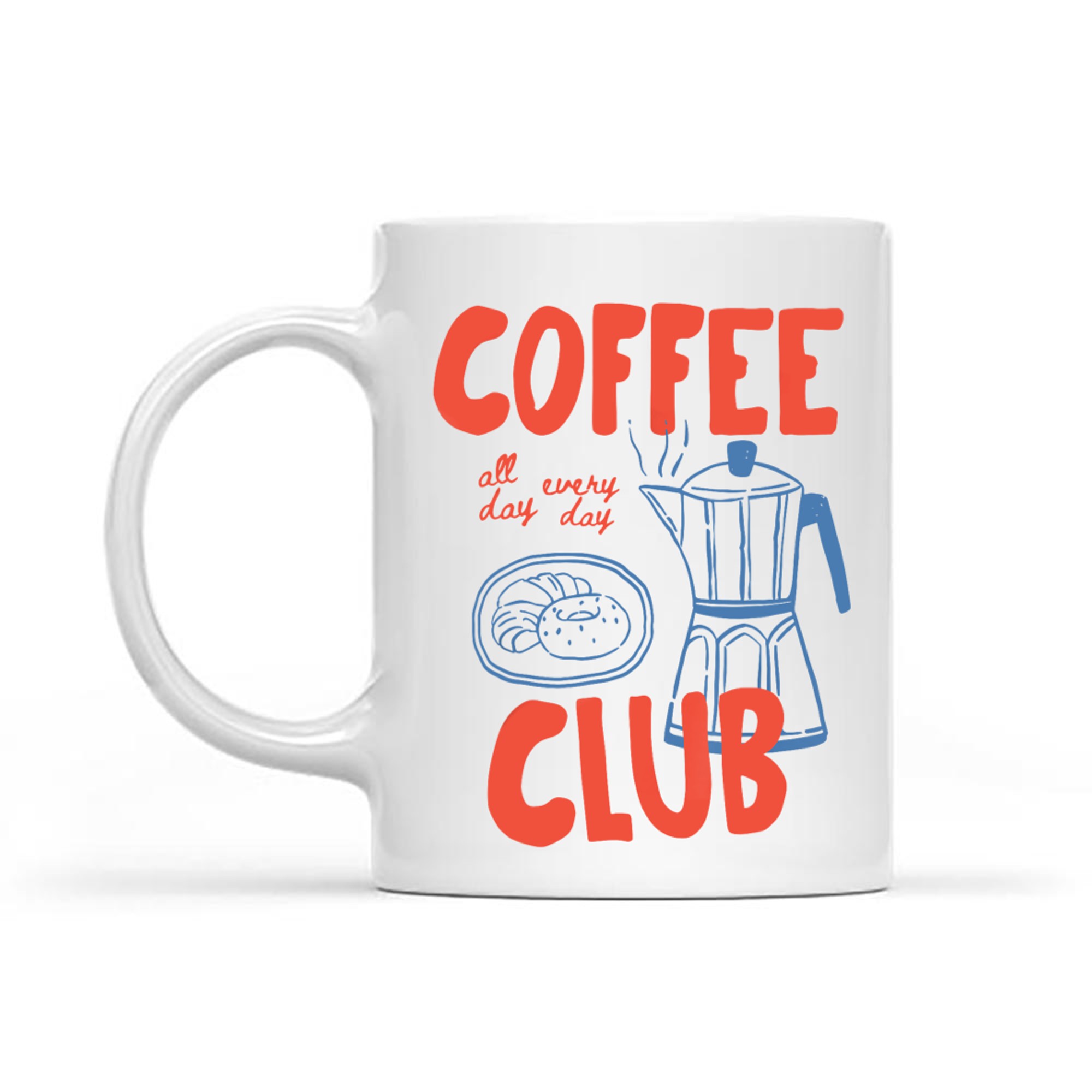 Coffee Club Donuts Moka Pot Retro Coffee Lover Graphic Mug