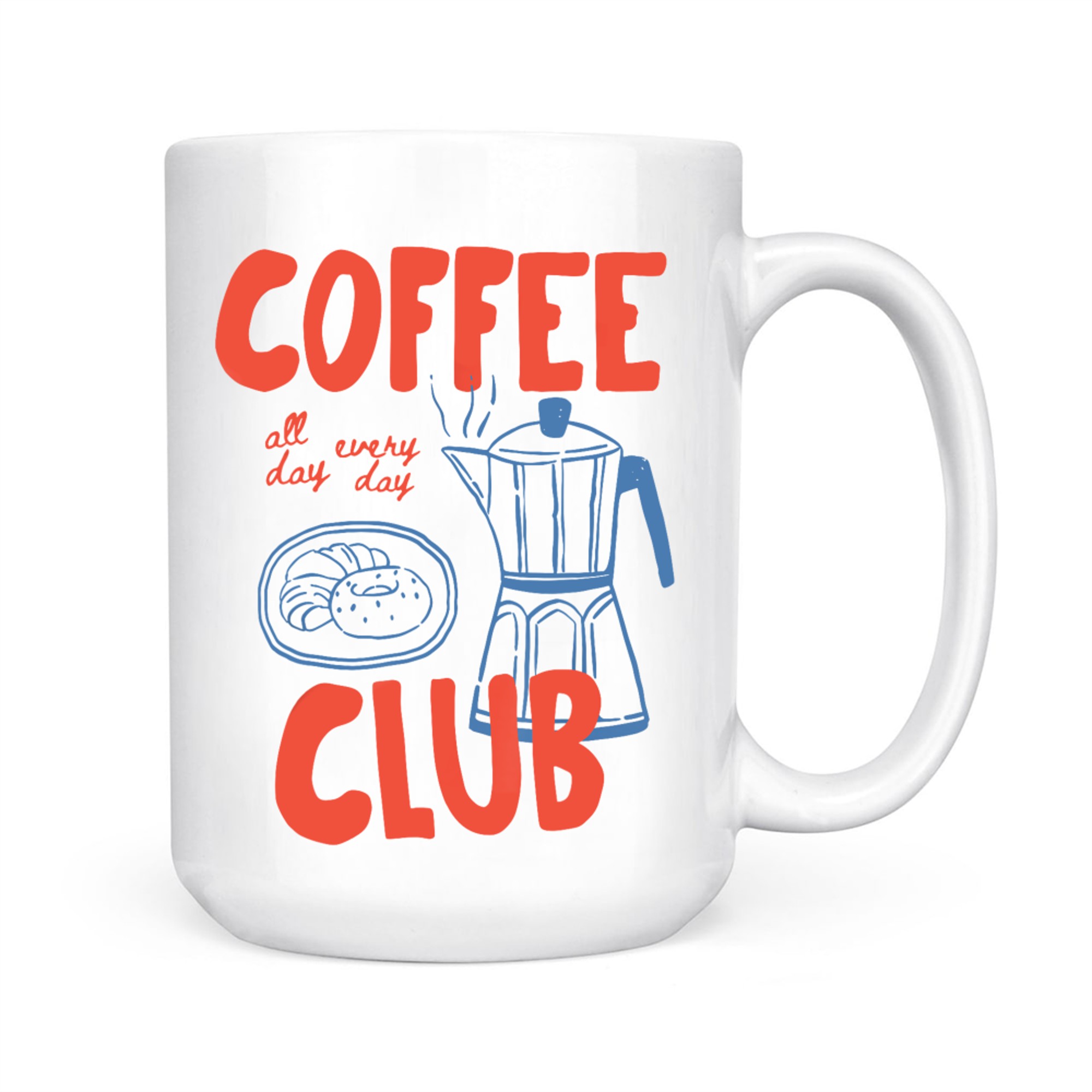 Coffee Club Donuts Moka Pot Retro Coffee Lover Graphic Mug