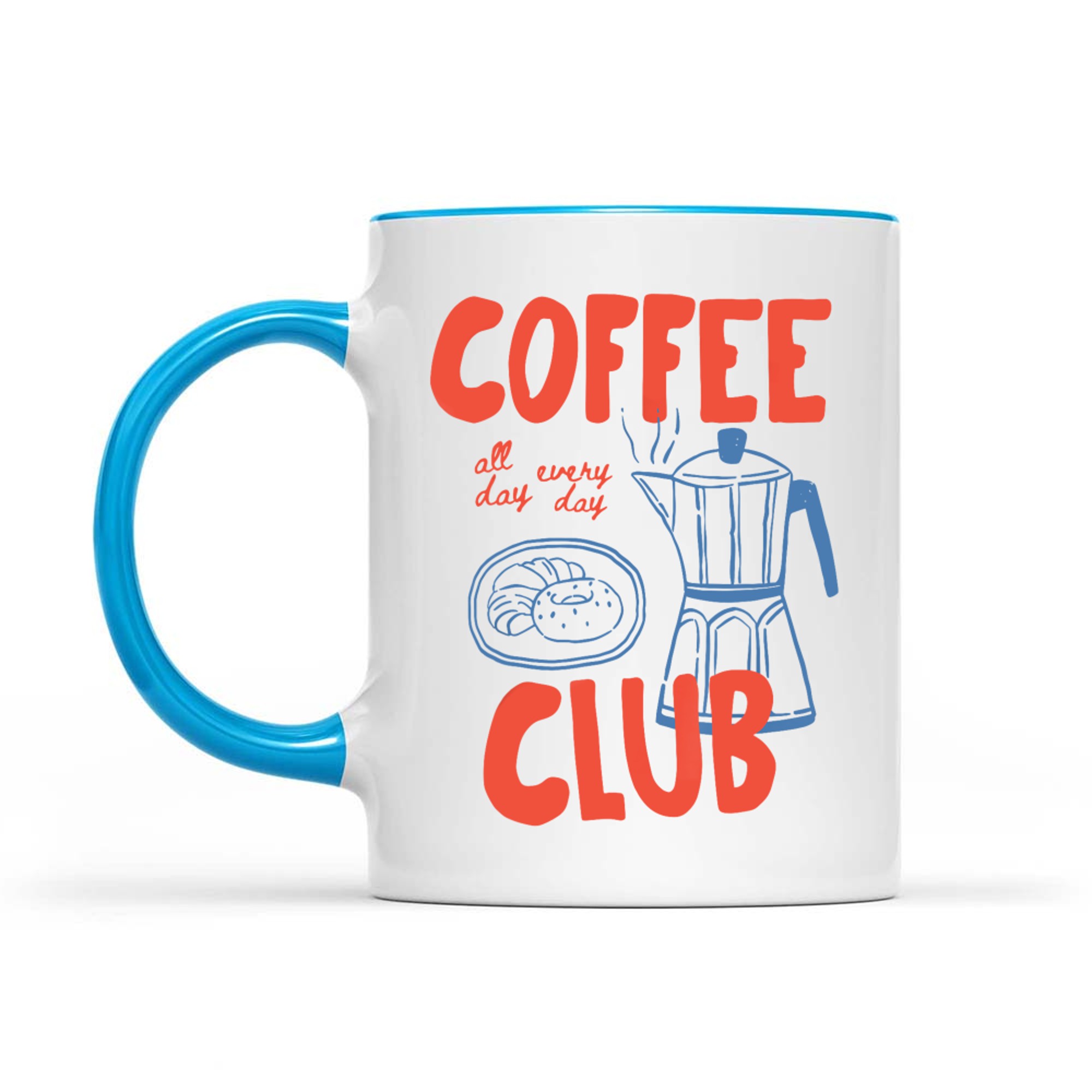 Coffee Club Donuts Moka Pot Retro Coffee Lover Graphic Mug