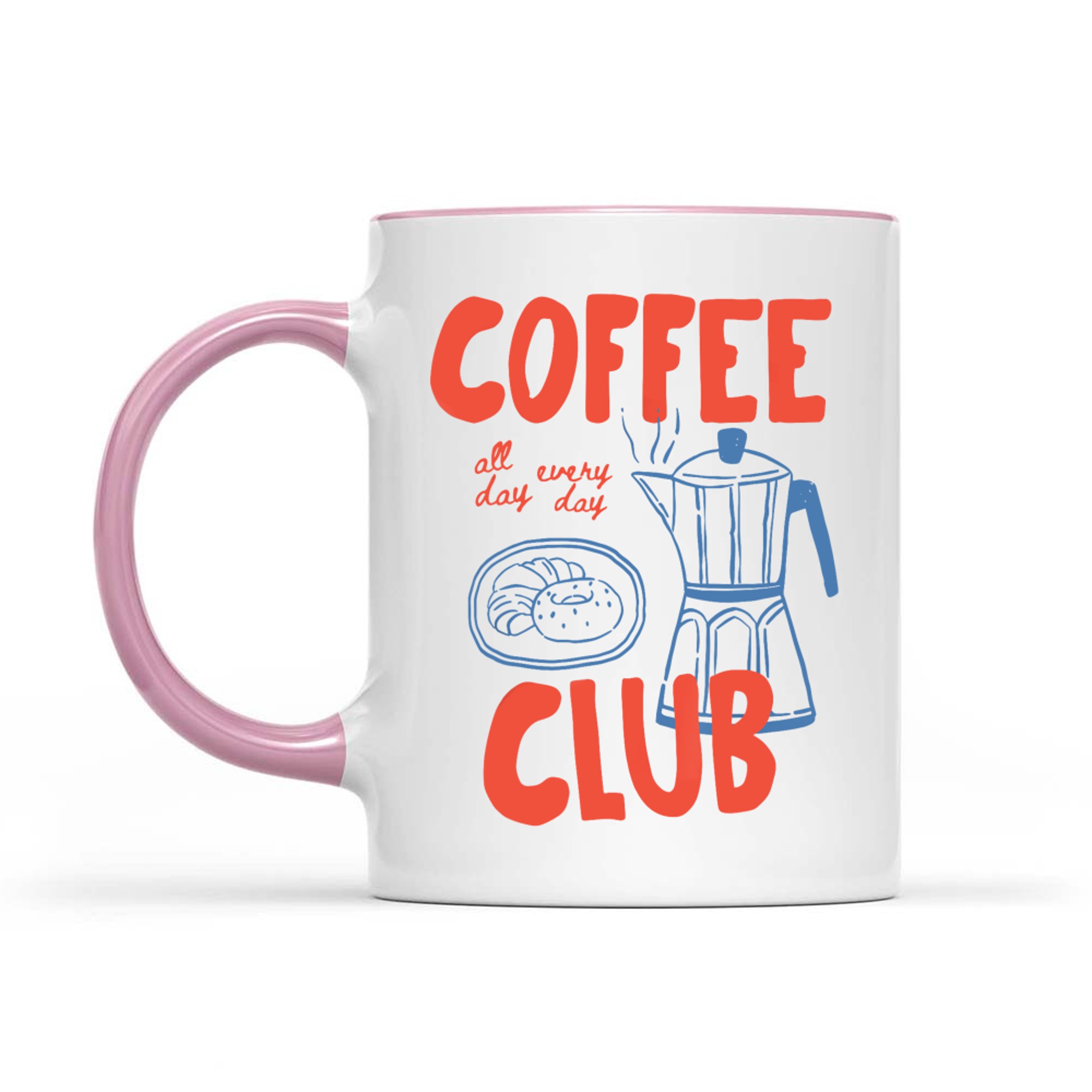 Coffee Club Donuts Moka Pot Retro Coffee Lover Graphic Mug