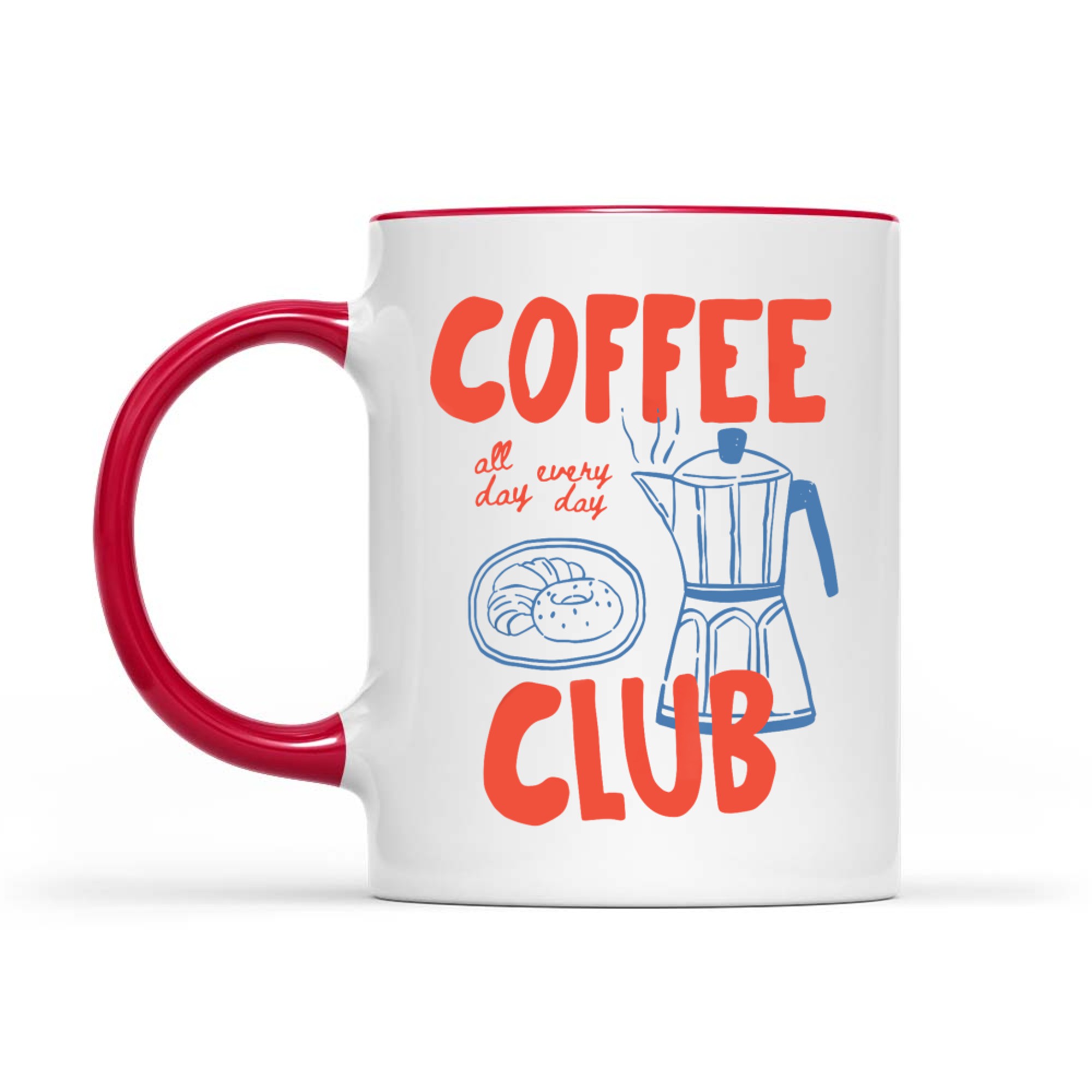 Coffee Club Donuts Moka Pot Retro Coffee Lover Graphic Mug