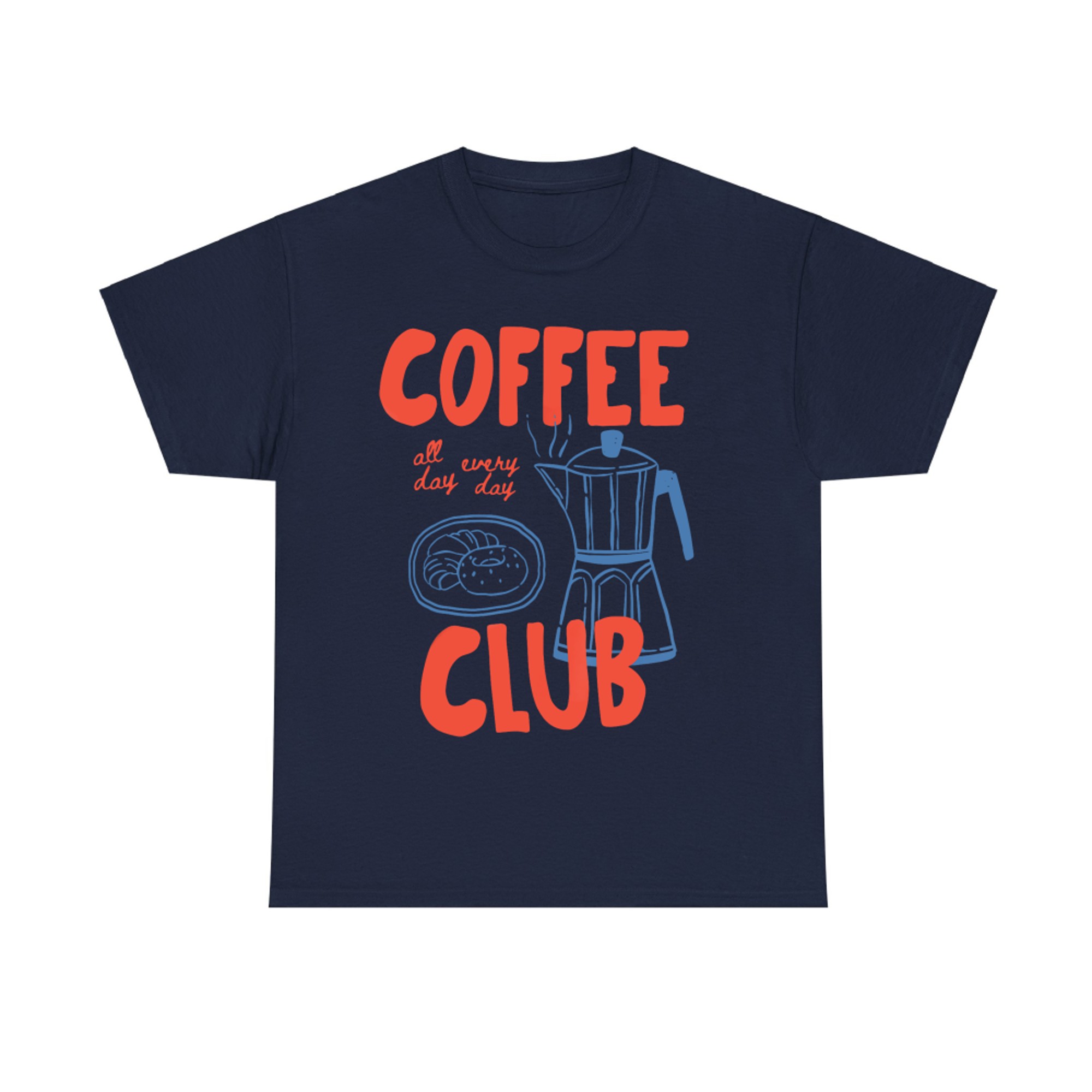 Coffee Club Donuts Moka Pot Retro Coffee Lover Graphic T-Shirt