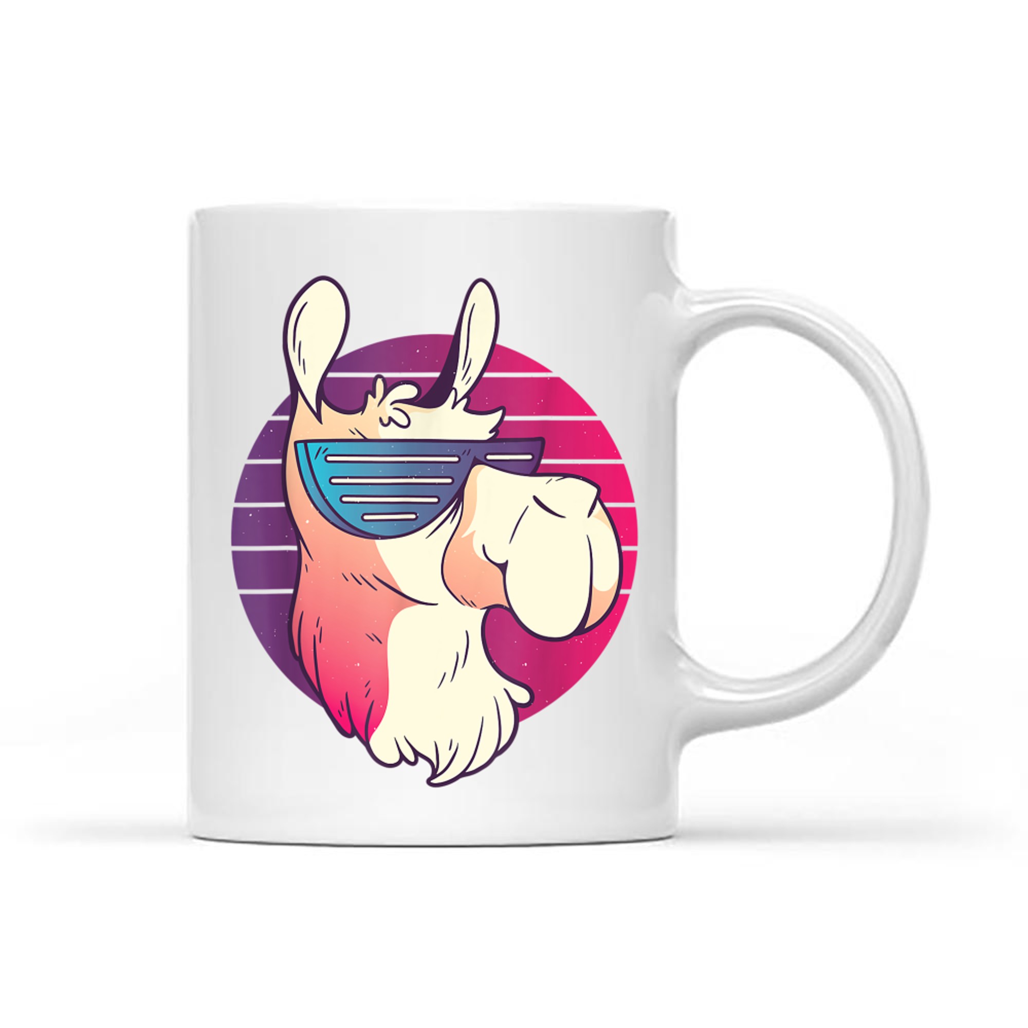 Cool Llama With Sunglasses 80s 90s Retro Nostalgia Mug