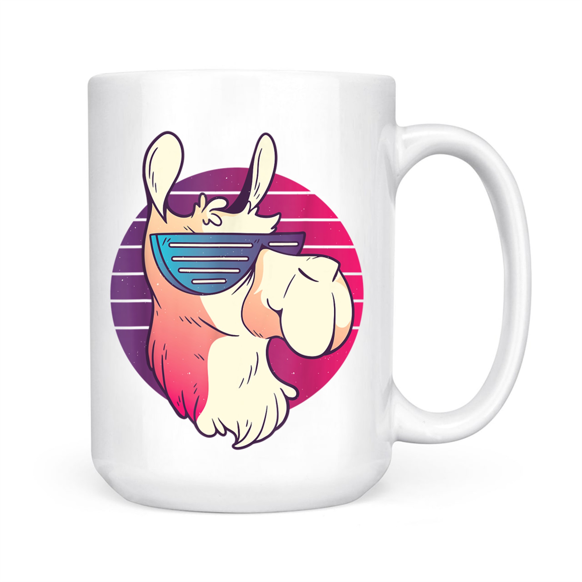 Cool Llama With Sunglasses 80s 90s Retro Nostalgia Mug