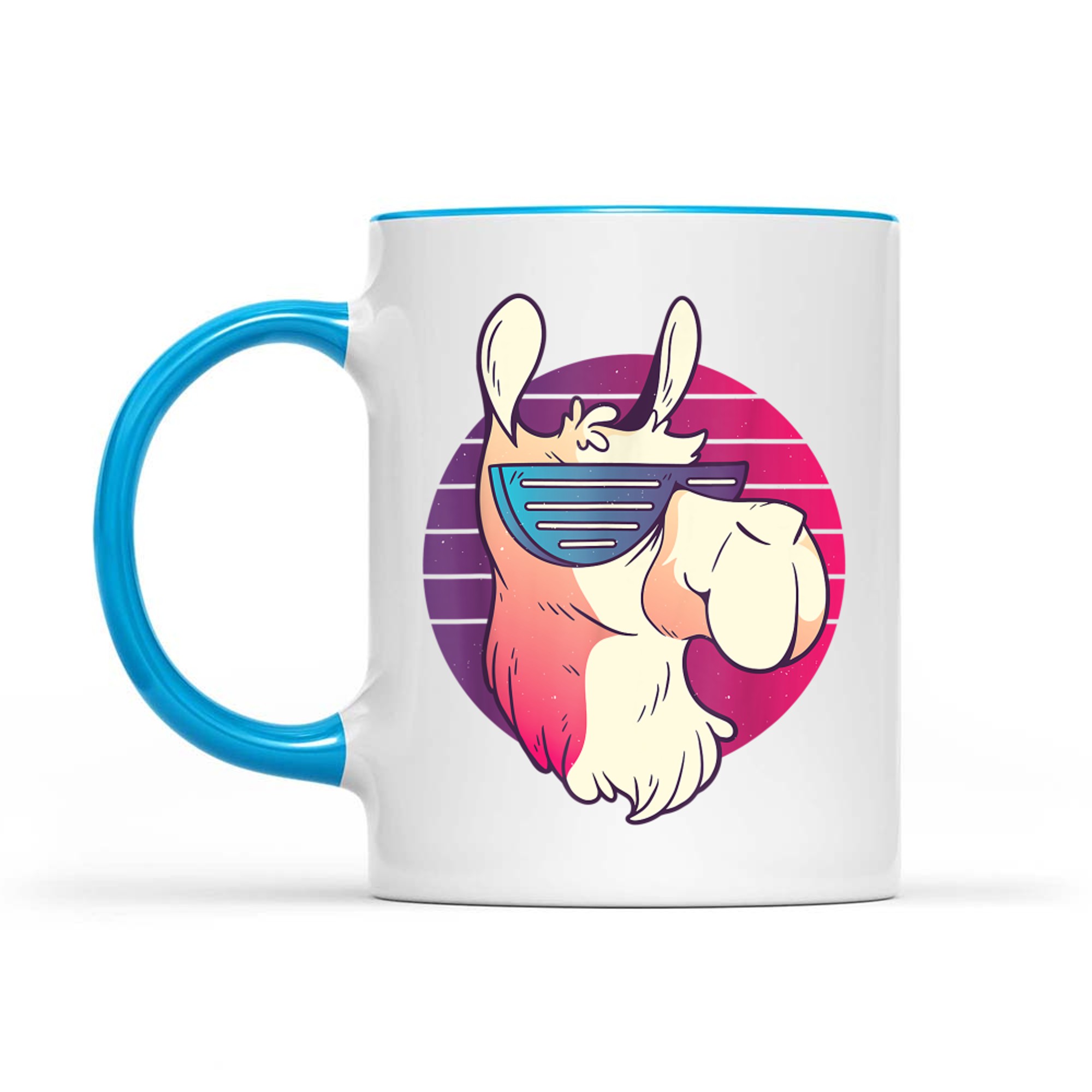 Cool Llama With Sunglasses 80s 90s Retro Nostalgia Mug