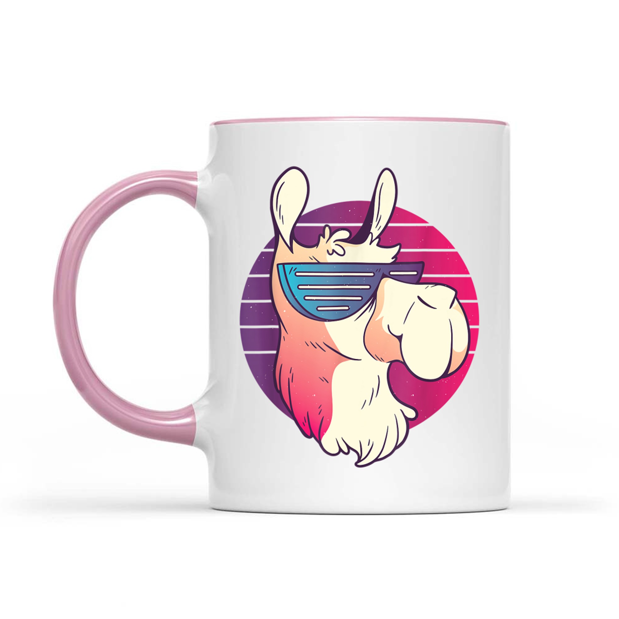 Cool Llama With Sunglasses 80s 90s Retro Nostalgia Mug