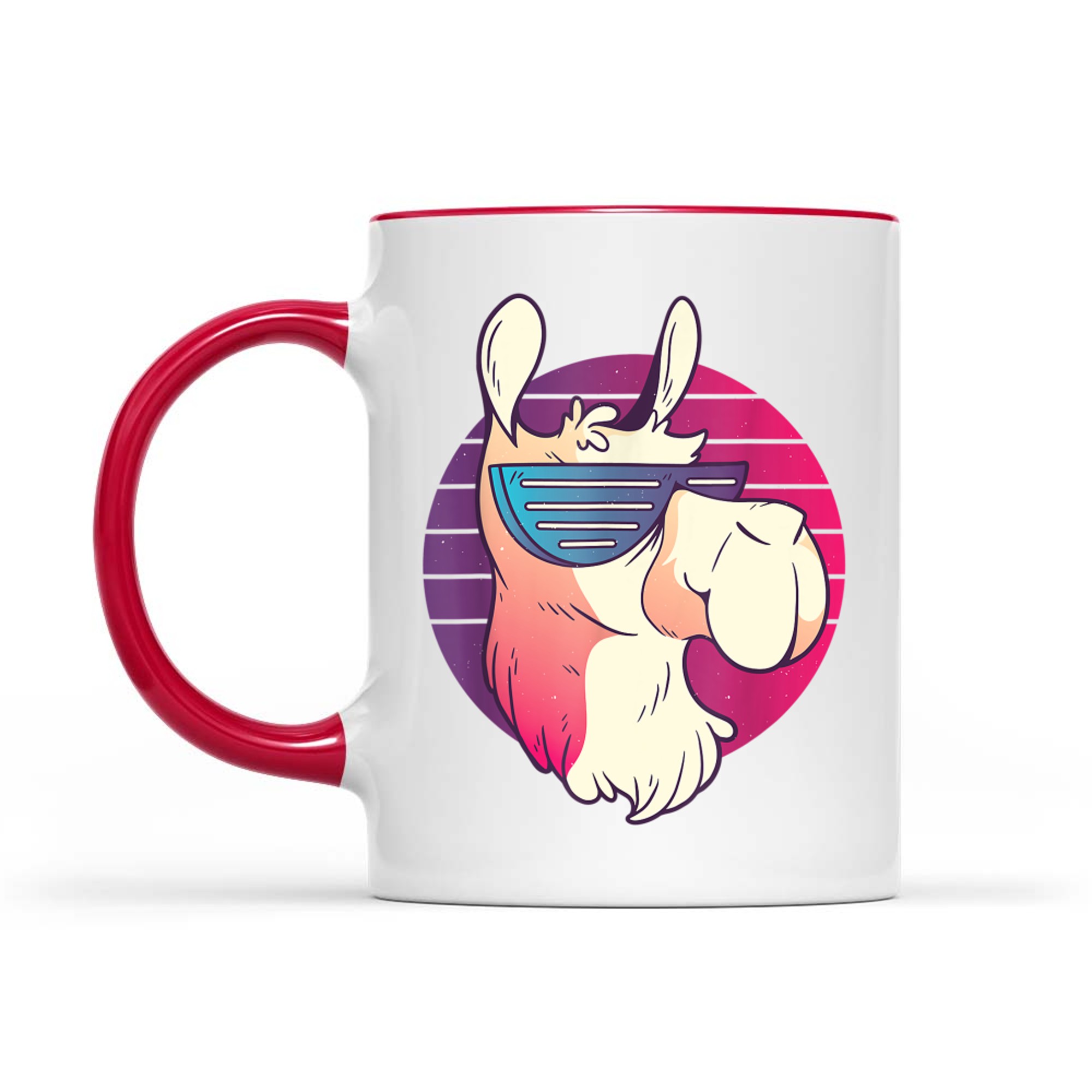 Cool Llama With Sunglasses 80s 90s Retro Nostalgia Mug