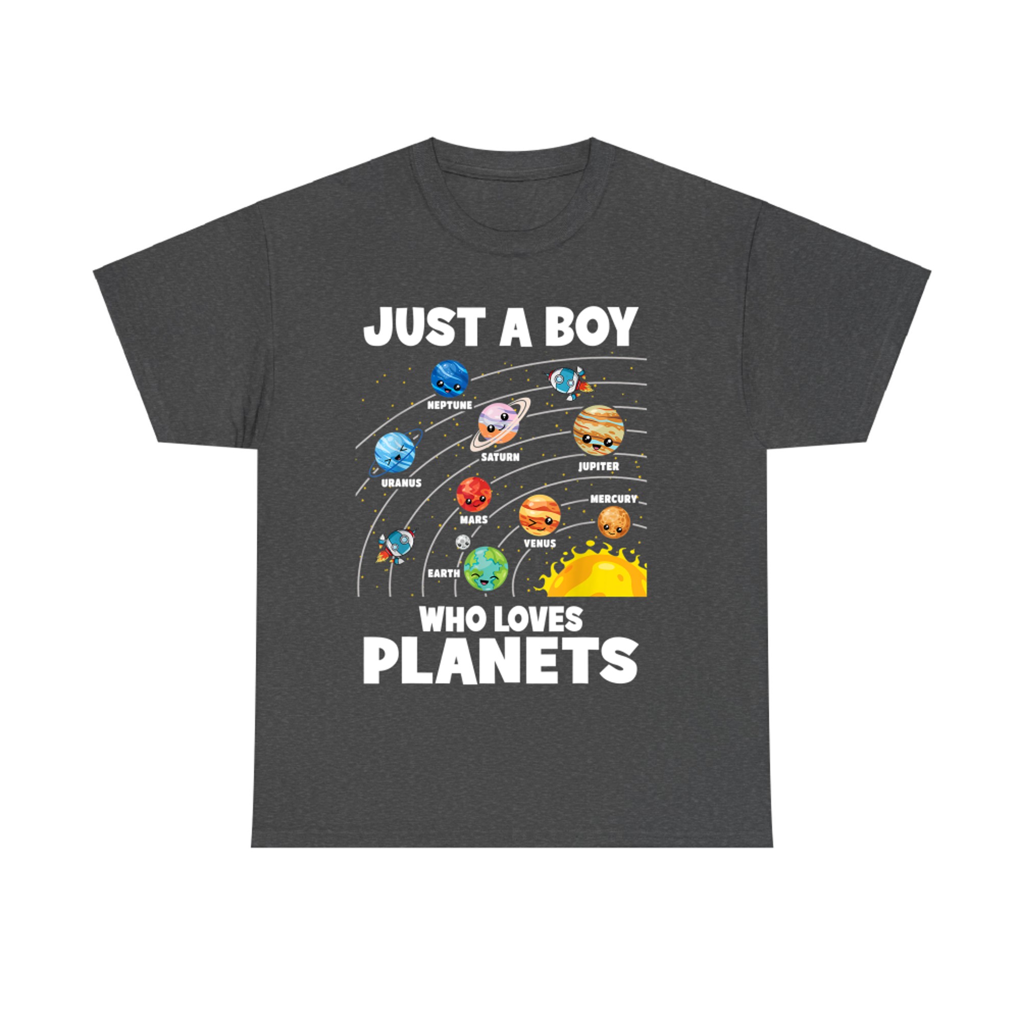 Cute Kawaii Solar System Planets Sun Space Lover Boy Design T-Shirt