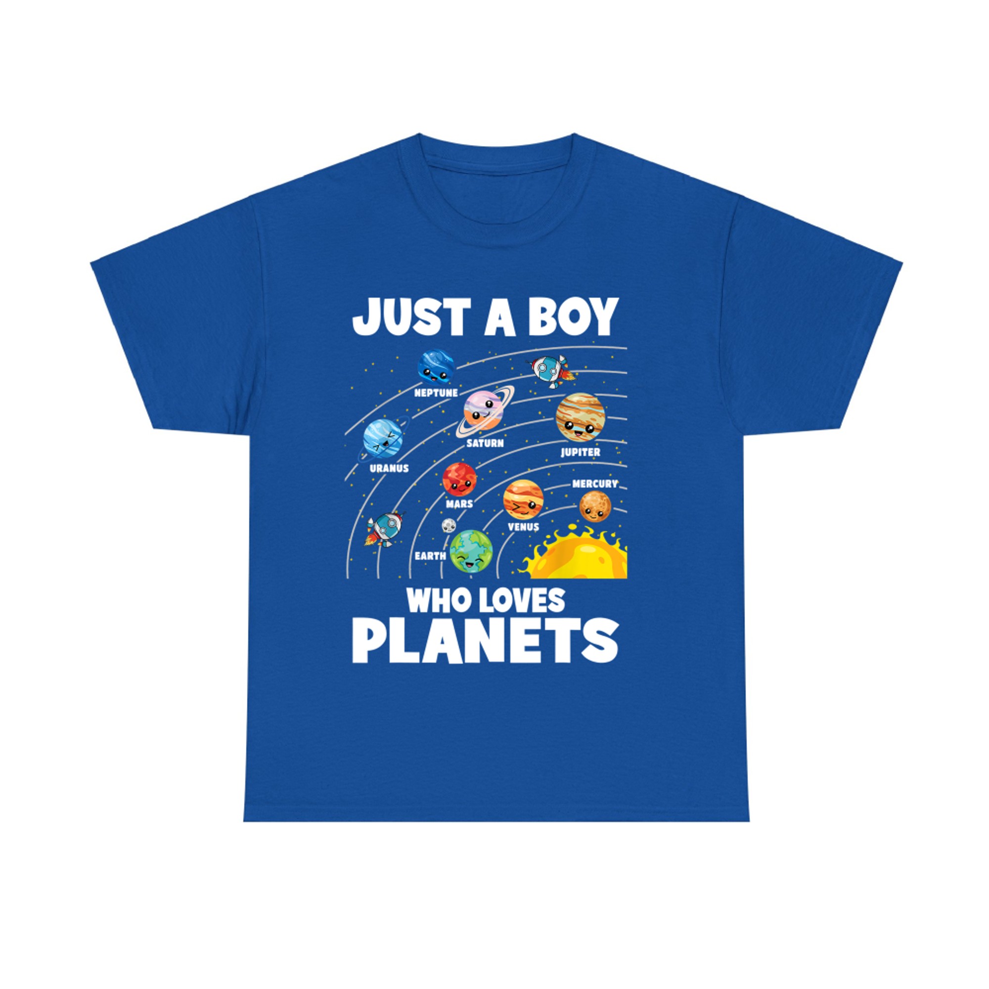 Cute Kawaii Solar System Planets Sun Space Lover Boy Design T-Shirt