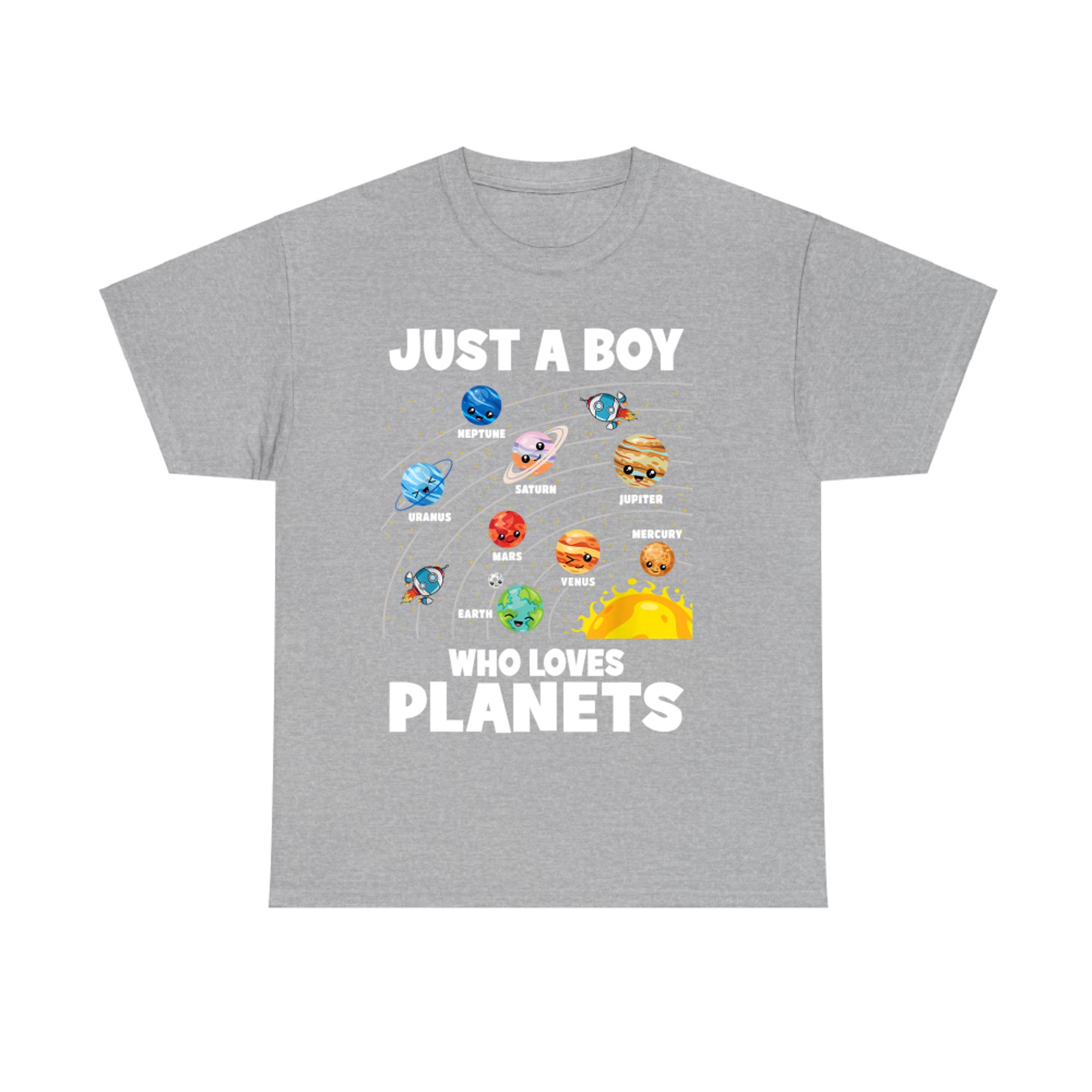Cute Kawaii Solar System Planets Sun Space Lover Boy Design T-Shirt