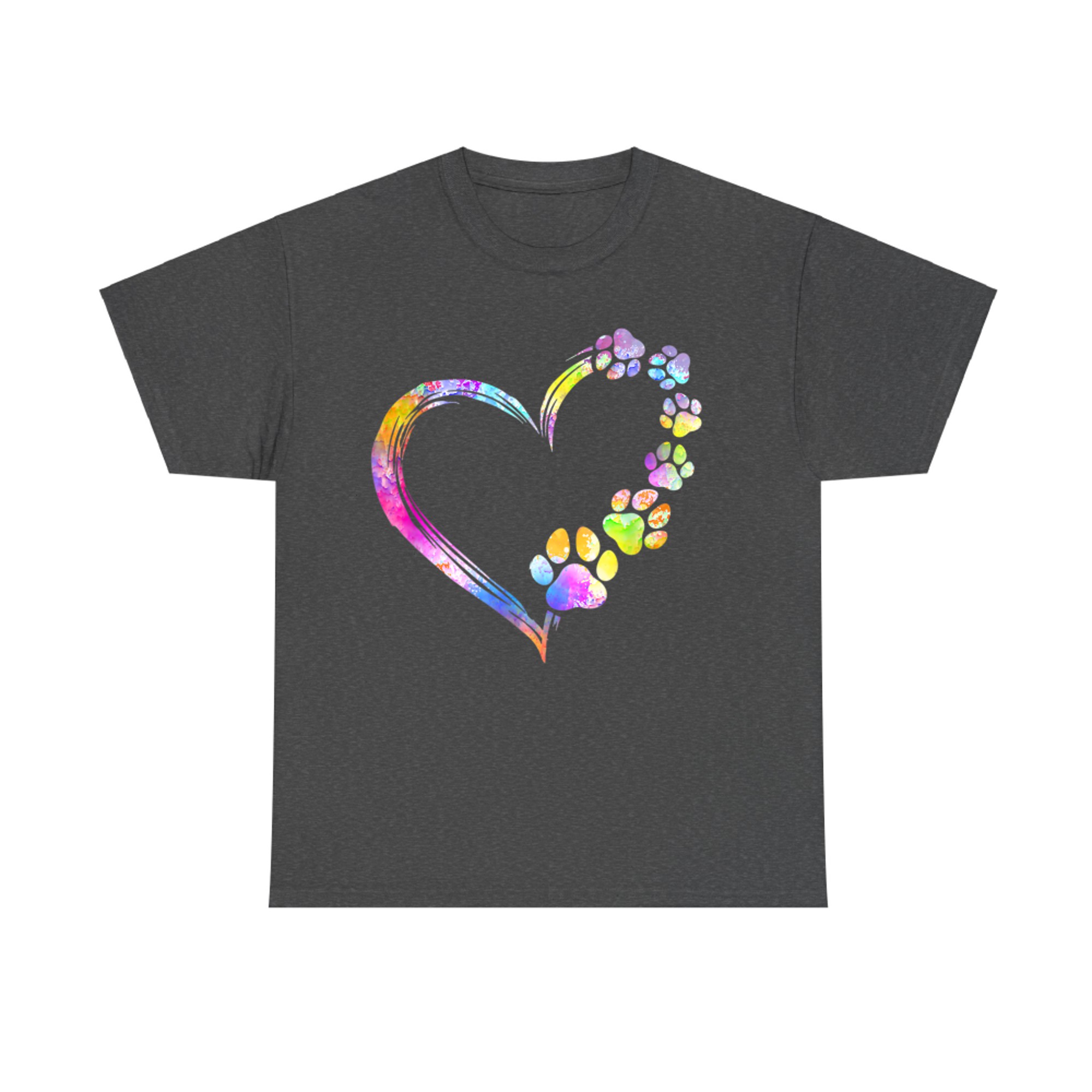Dog Mom Dad Puppy Love Dogs Paw Print Heart Tie Dye Design T-Shirt