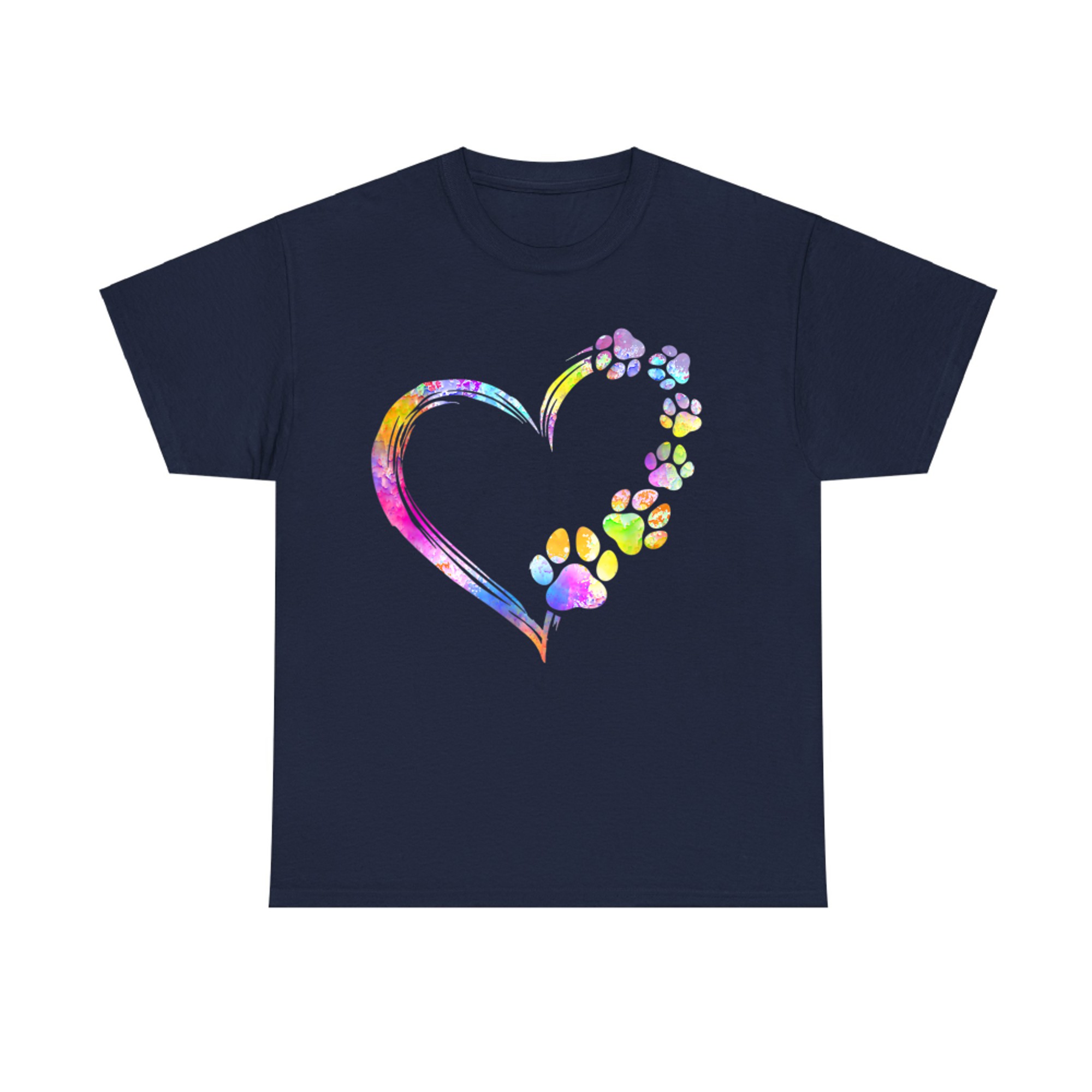 Dog Mom Dad Puppy Love Dogs Paw Print Heart Tie Dye Design T-Shirt