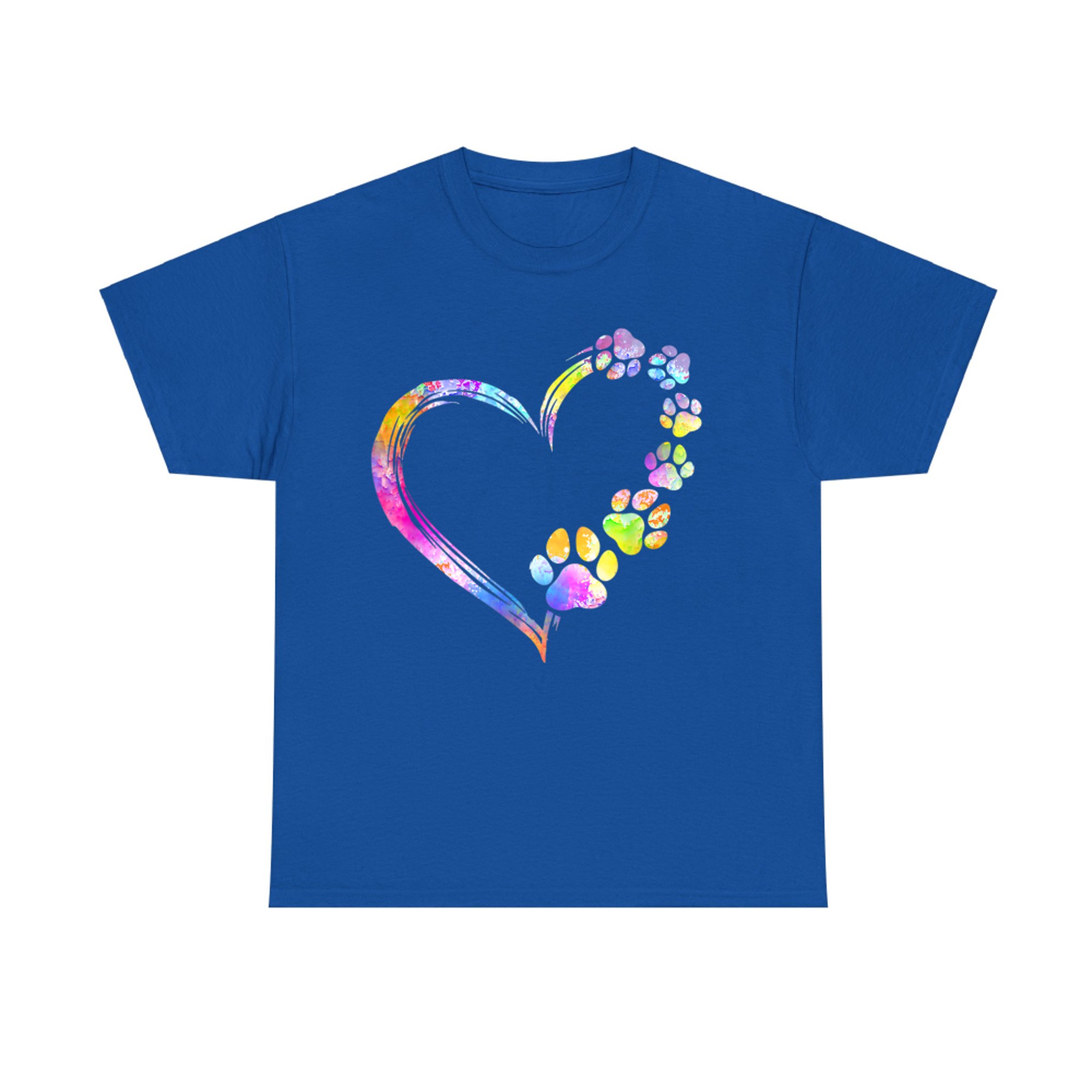 Dog Mom Dad Puppy Love Dogs Paw Print Heart Tie Dye Design T-Shirt