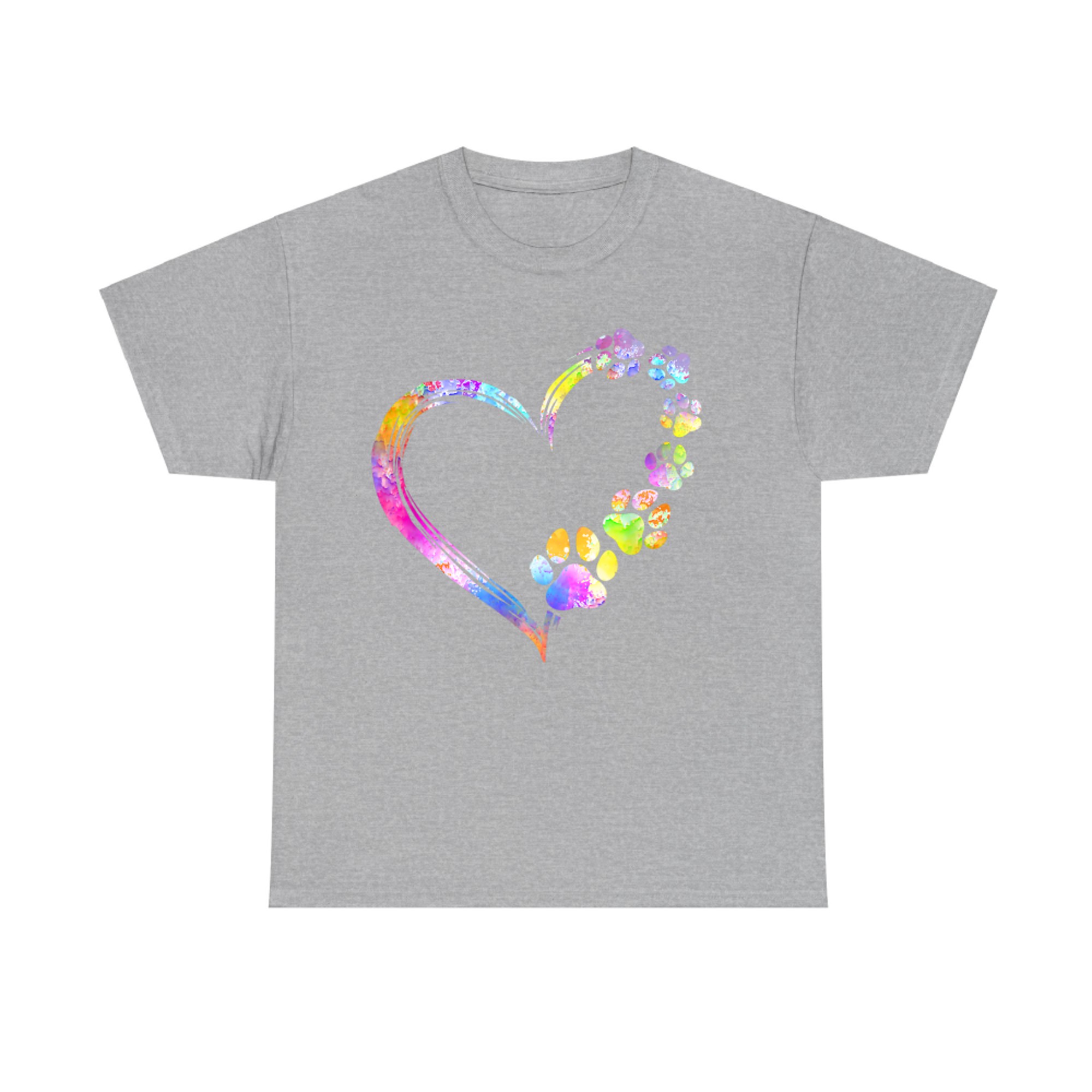 Dog Mom Dad Puppy Love Dogs Paw Print Heart Tie Dye Design T-Shirt