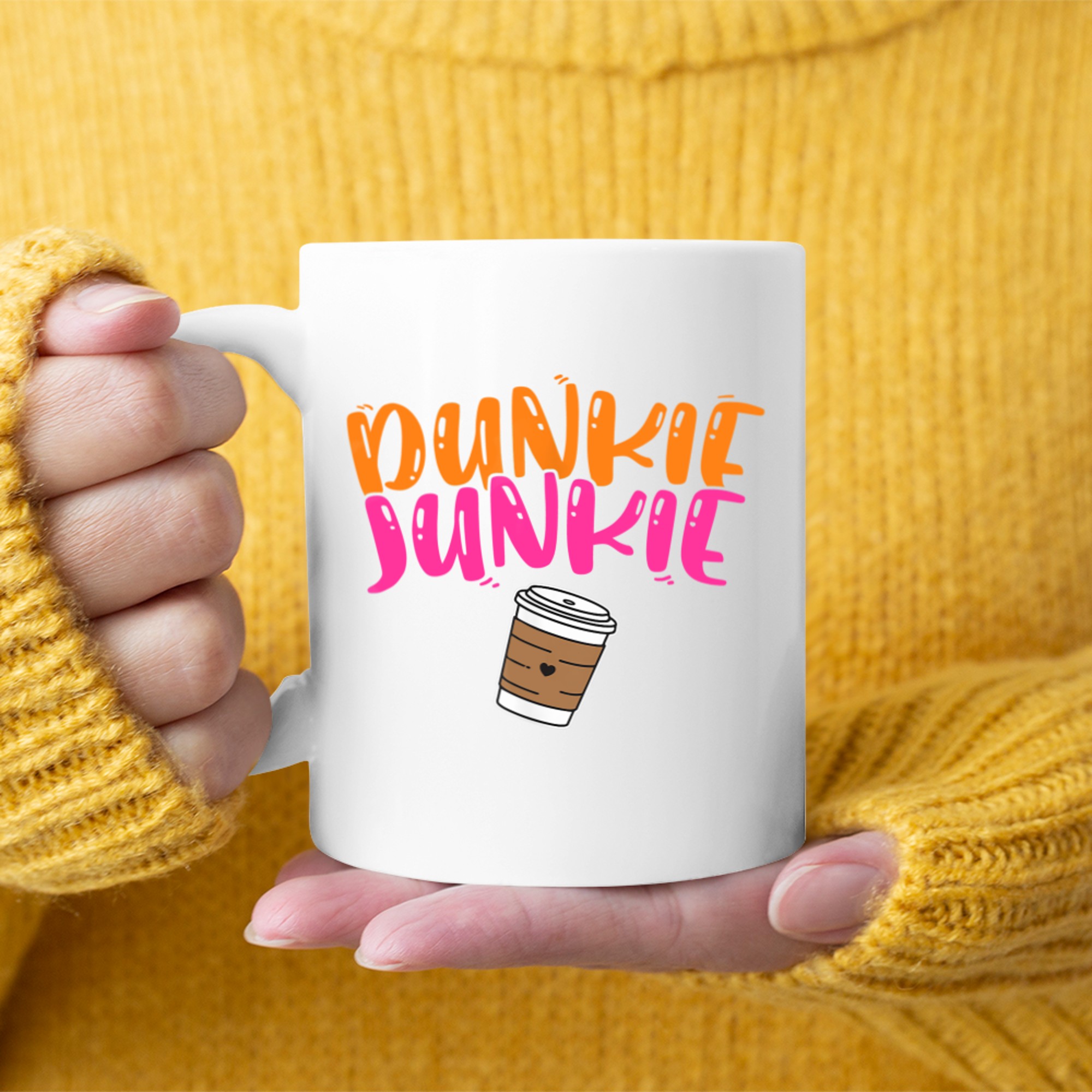 Dunkie Junkie Funny Coffee Lover Cute Caffeine Addict Mug