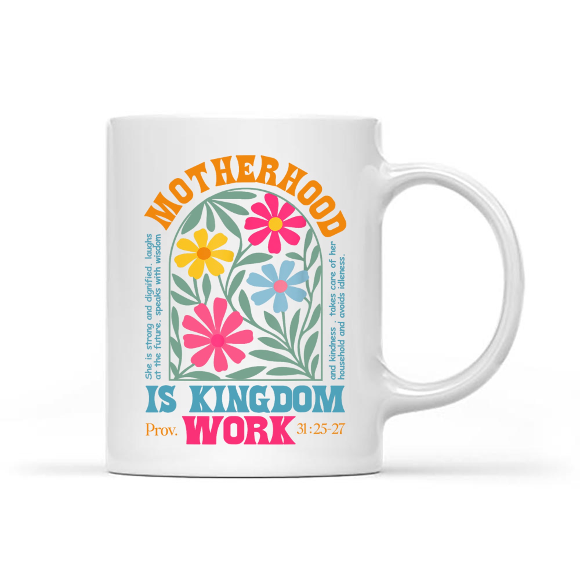 Floral Mother Faith Religion Mom Motherhood Is Kingdom Work Mug