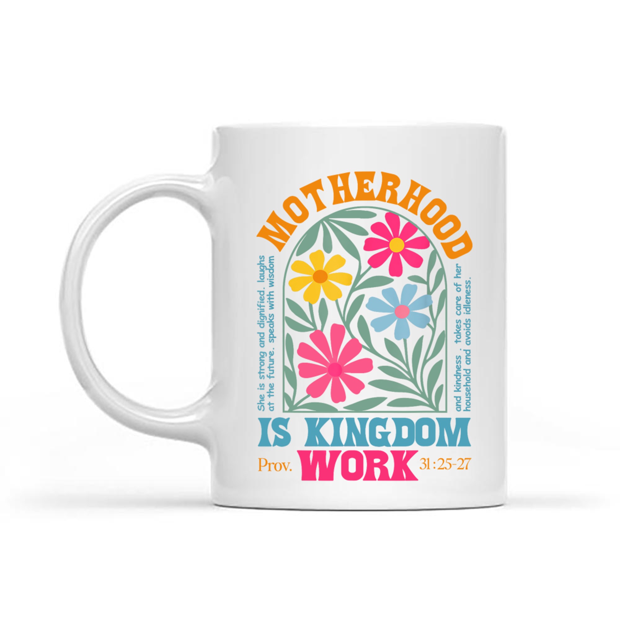 Floral Mother Faith Religion Mom Motherhood Is Kingdom Work Mug