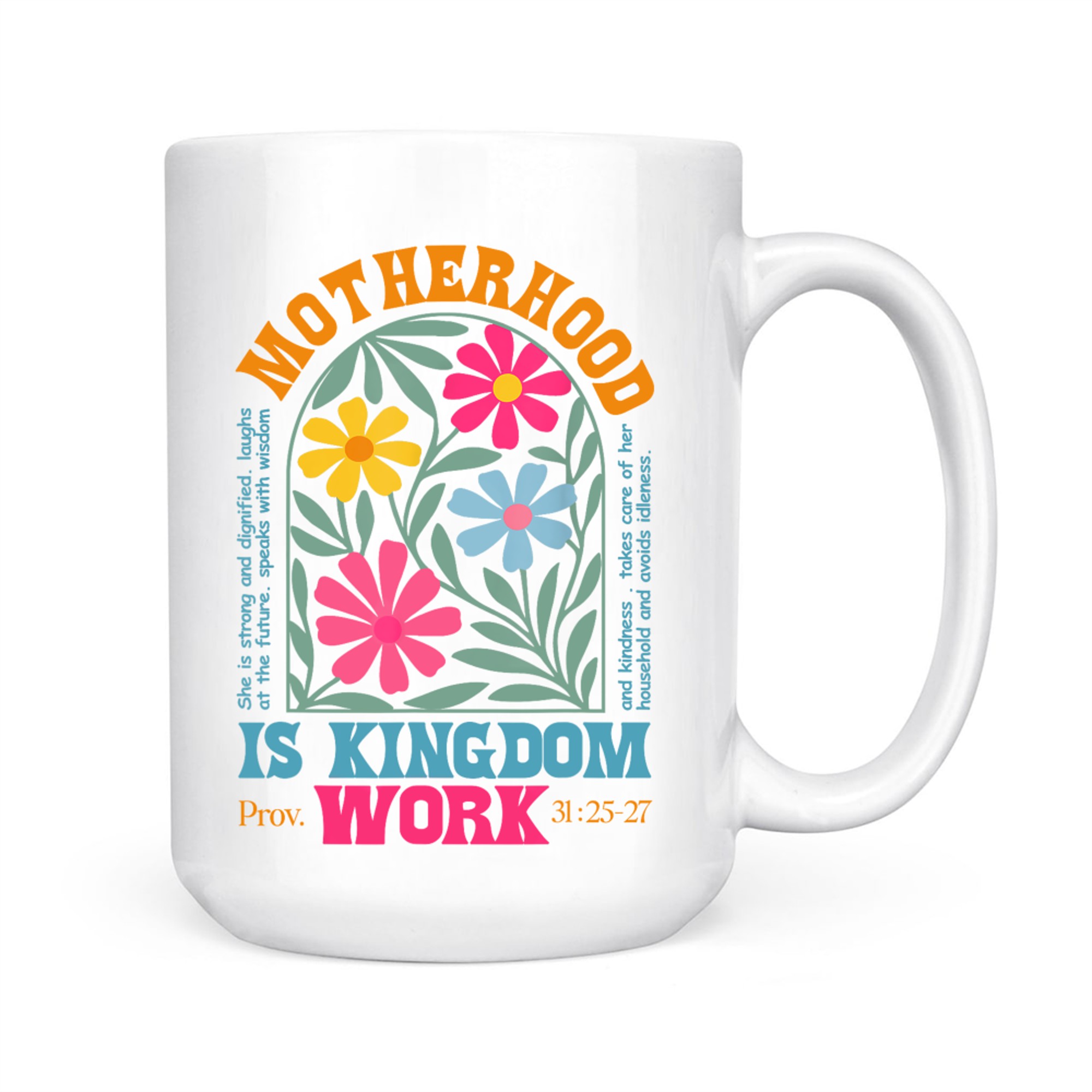 Floral Mother Faith Religion Mom Motherhood Is Kingdom Work Mug