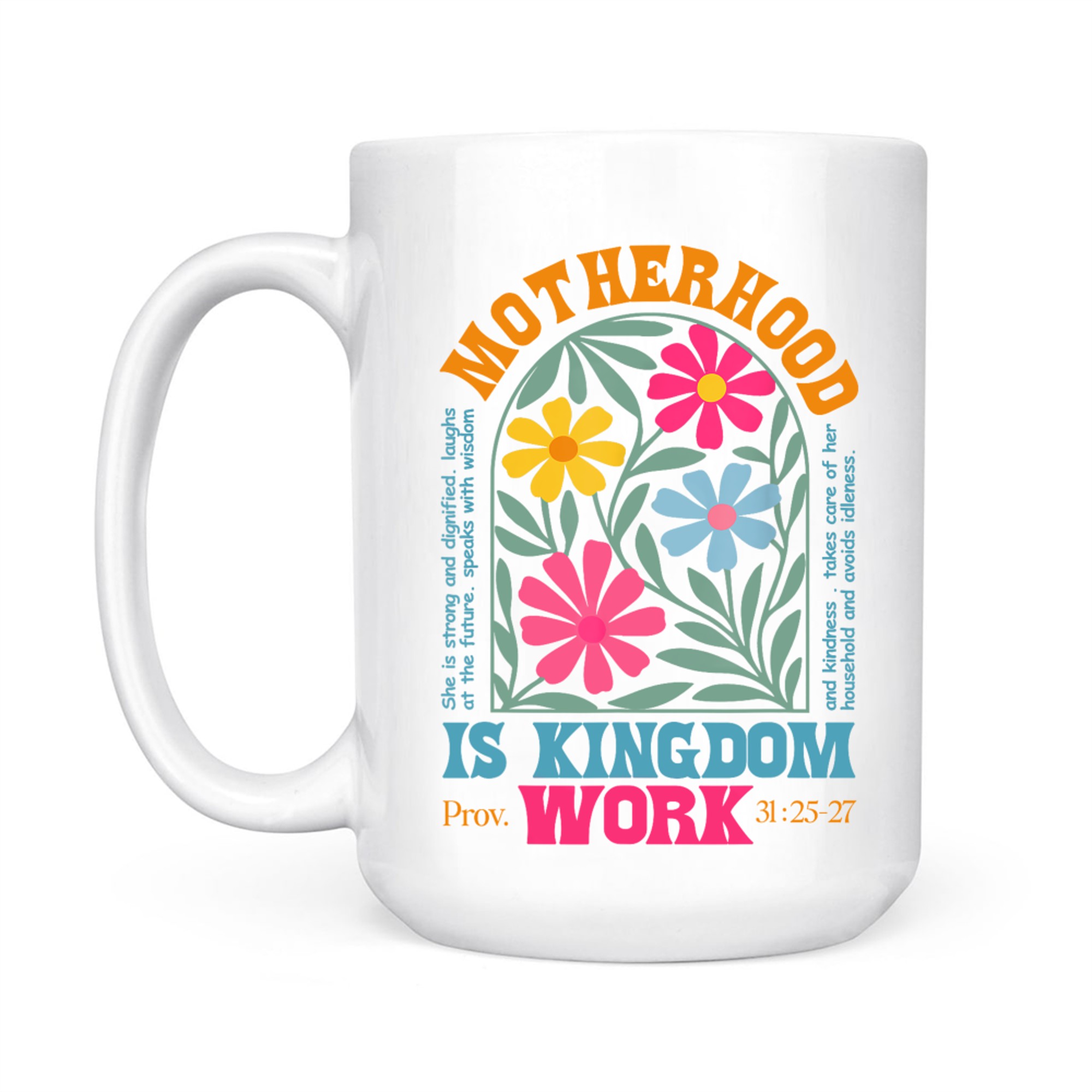Floral Mother Faith Religion Mom Motherhood Is Kingdom Work Mug