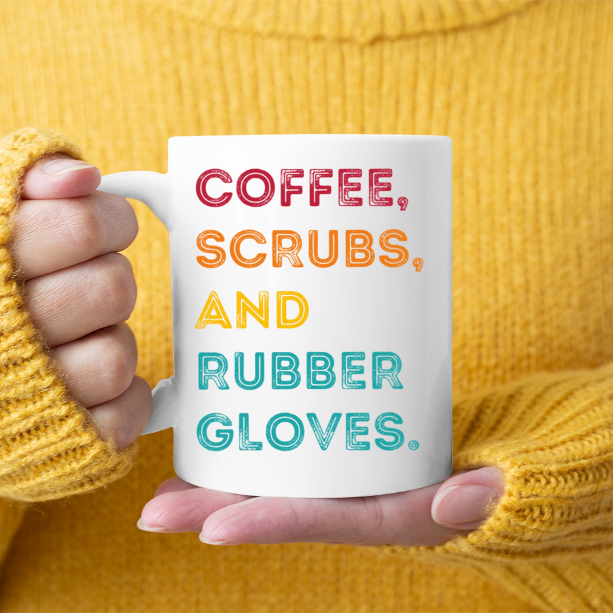 Funny Retro Coffee Scrubs Rubber Gloves Nurse Doctor Medical Mug